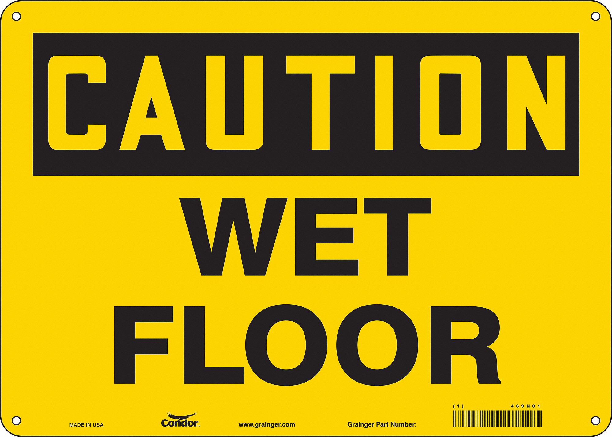 Safety Sign: Aluminum, Mounting Holes Sign Mounting, 10 in x 14 in Nominal Sign Size, 0.032 in Thick