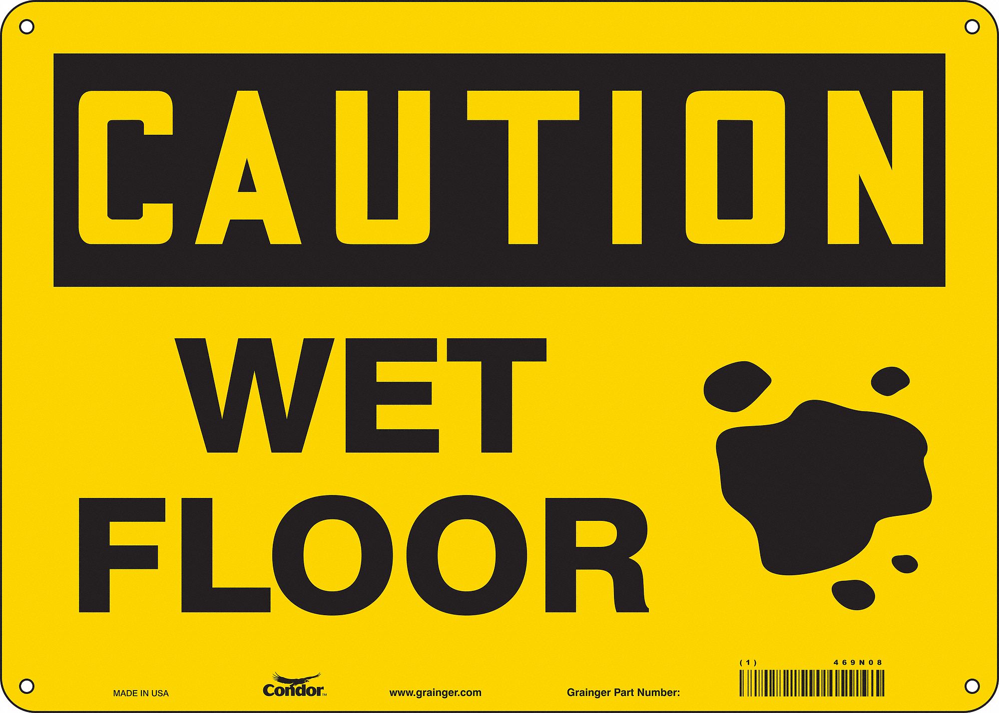 Safety Sign: Aluminum, Mounting Holes Sign Mounting, 10 in x 14 in Nominal Sign Size, 0.032 in Thick