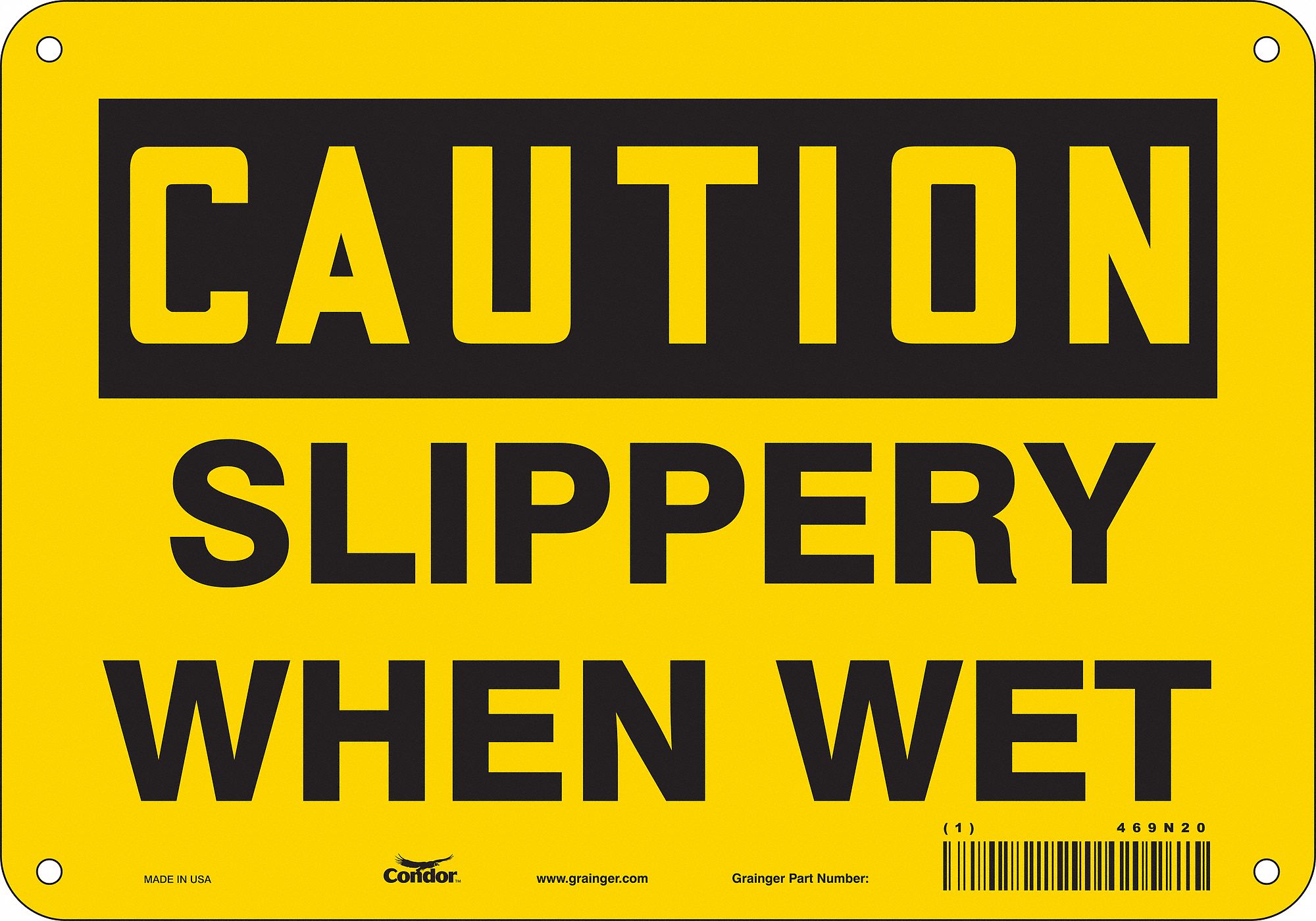 Safety Sign: Aluminum, Mounting Holes Sign Mounting, 7 in x 10 in Nominal Sign Size, 0.032 in Thick
