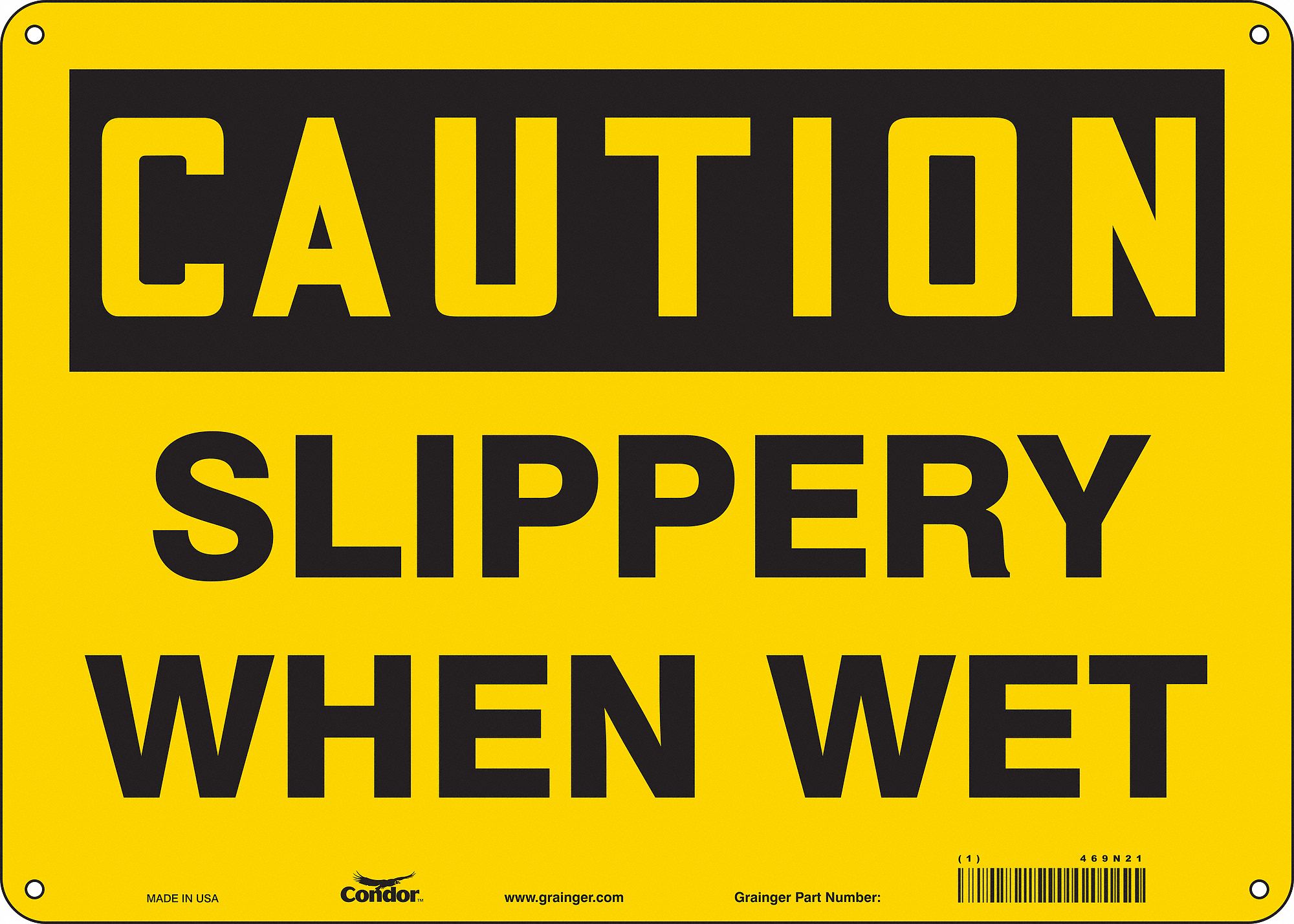 Safety Sign: Aluminum, Mounting Holes Sign Mounting, 10 in x 14 in Nominal Sign Size, 0.032 in Thick