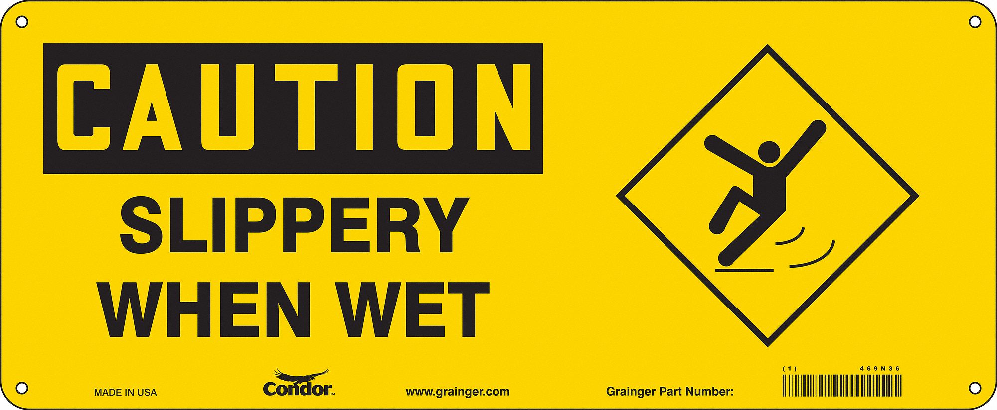 Safety Sign, 7 in x 17 in, Aluminum