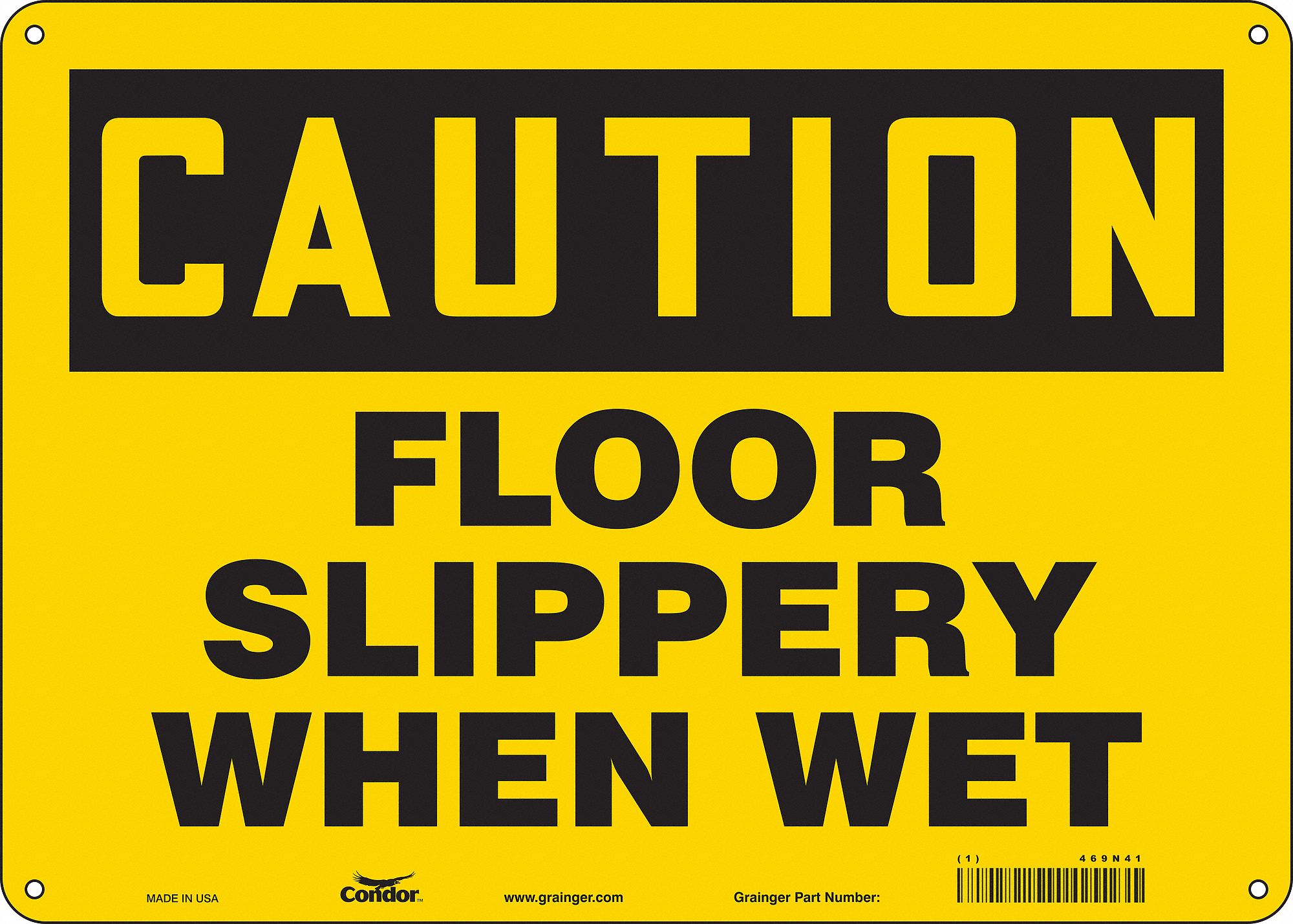 Safety Sign: Aluminum, Mounting Holes Sign Mounting, 10 in x 14 in Nominal Sign Size, 0.032 in Thick