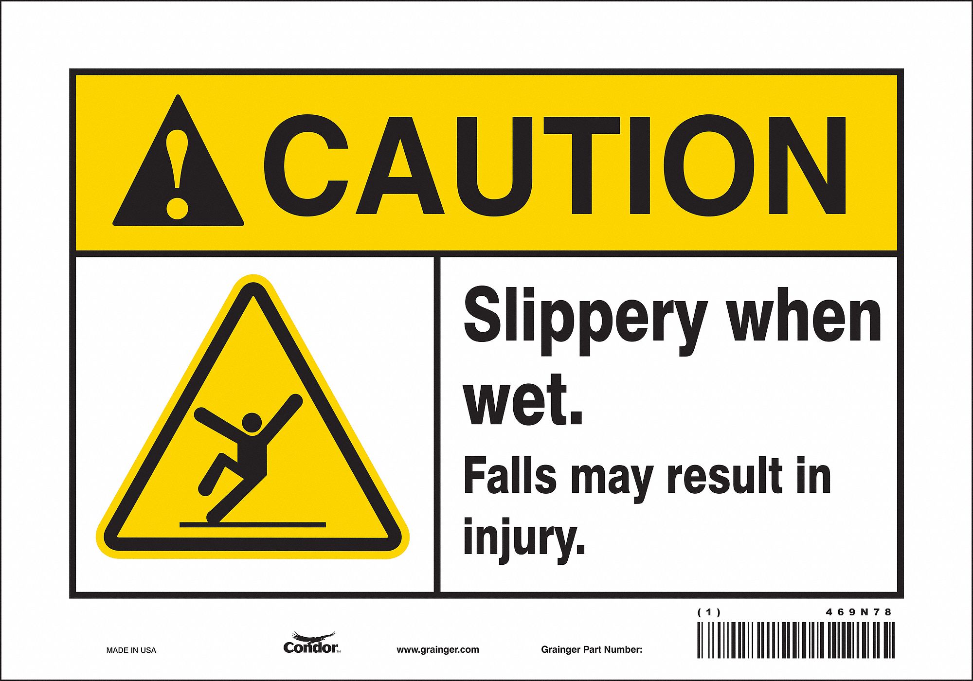 Safety Sign: Vinyl, Adhesive Sign Mounting, 7 in x 10 in Nominal Sign Size, Not Retroreflective