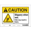 Caution: Slippery When Wet. Falls May Result In Injury. Signs