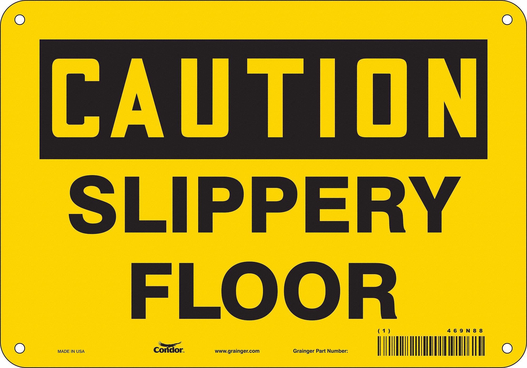 Safety Sign: Aluminum, Mounting Holes Sign Mounting, 7 in x 10 in Nominal Sign Size, 0.032 in Thick
