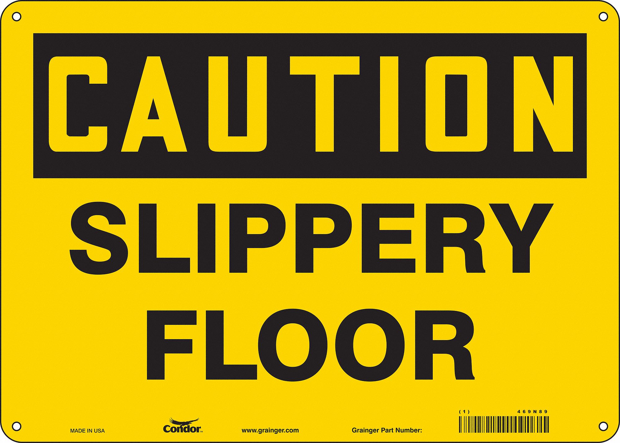 Safety Sign: Aluminum, Mounting Holes Sign Mounting, 10 in x 14 in Nominal Sign Size, 0.032 in Thick