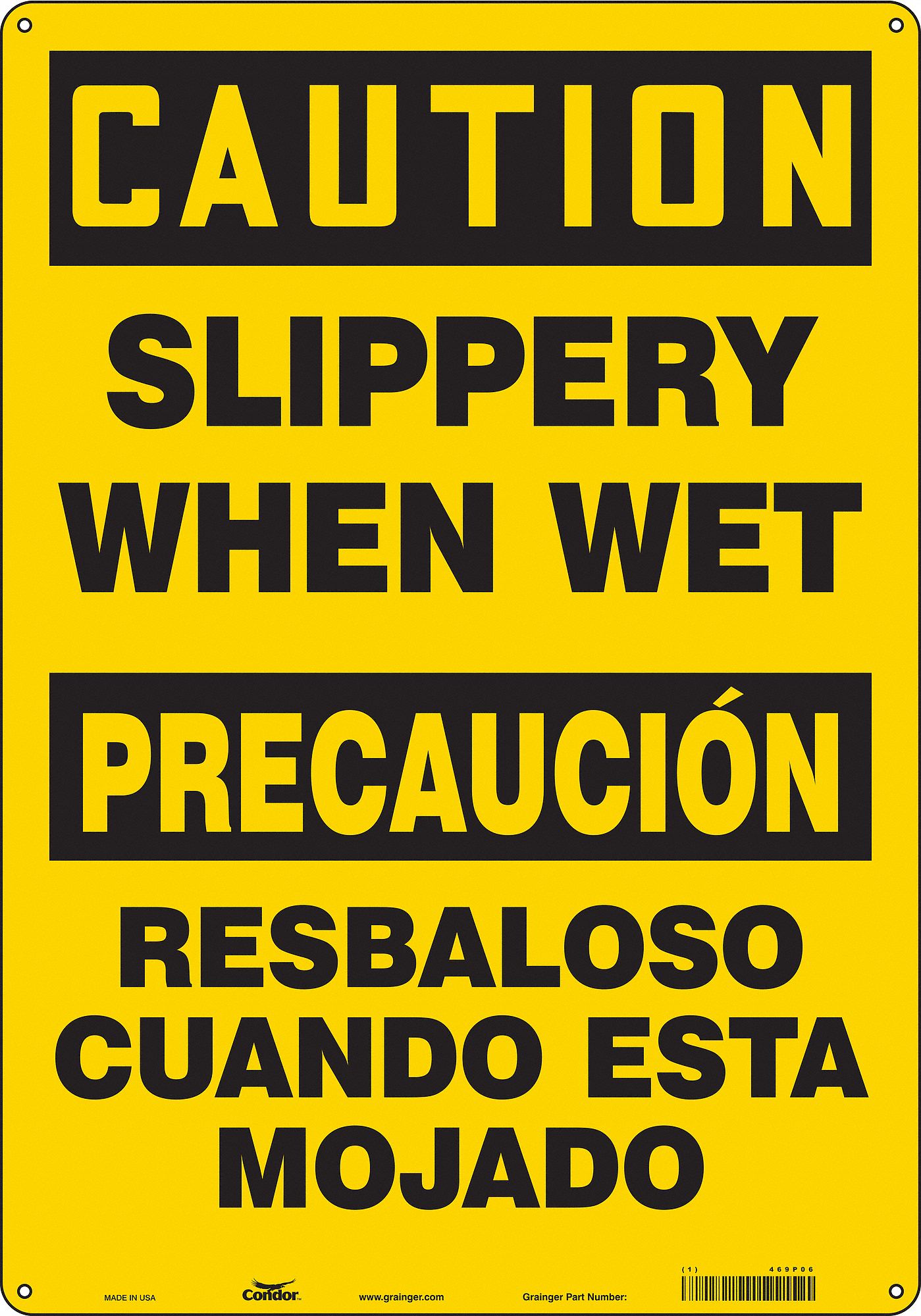 Safety Sign: Aluminum, Mounting Holes Sign Mounting, 20 in x 14 in Nominal Sign Size, 0.032 in Thick