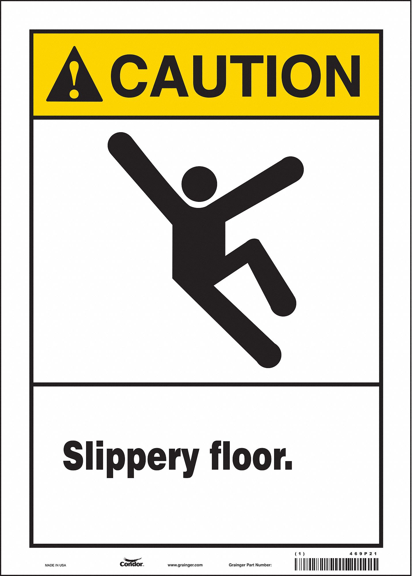 Safety Sign: Vinyl, Adhesive Sign Mounting, 14 in x 10 in Nominal Sign Size, Not Retroreflective