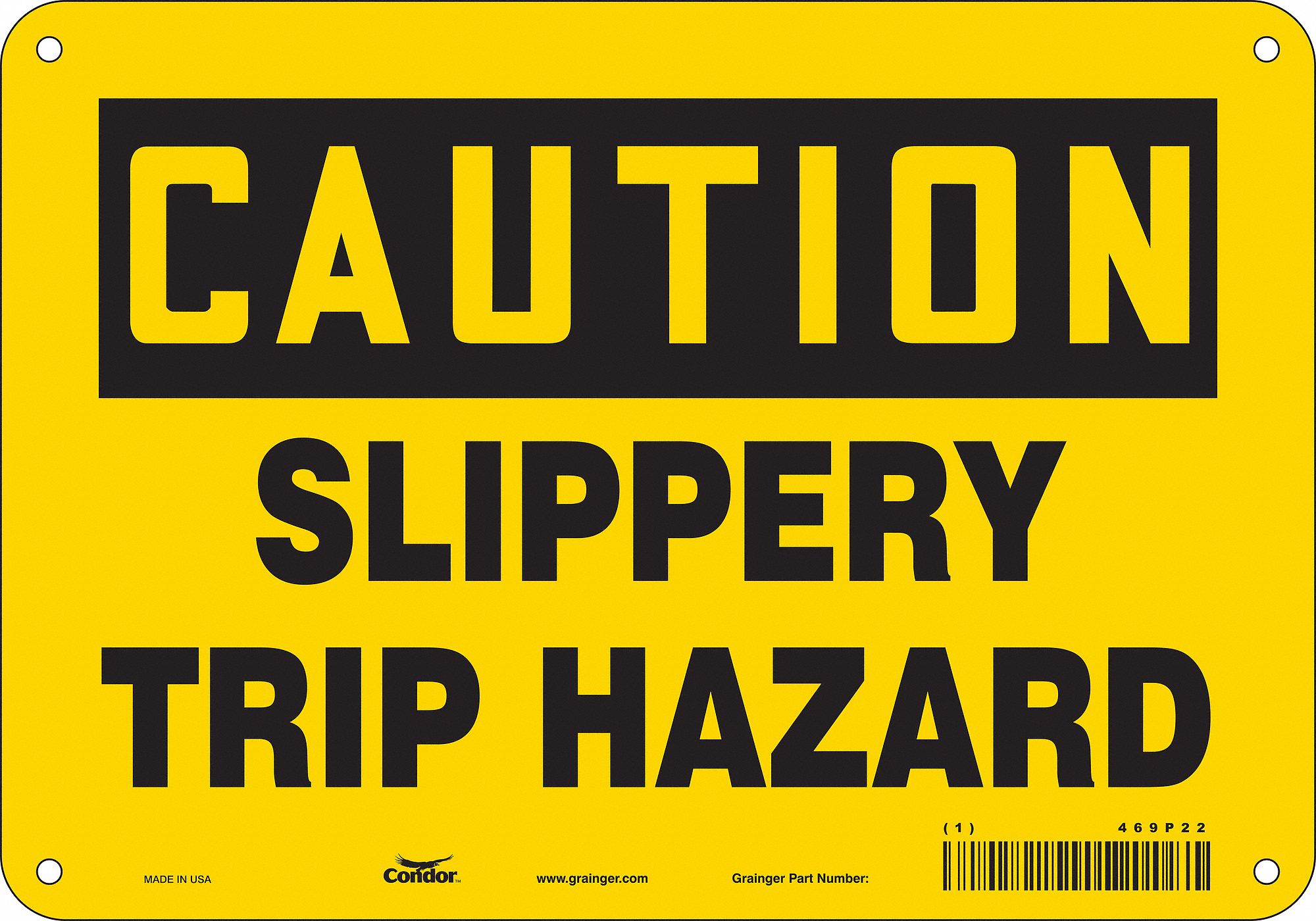 Safety Sign: Aluminum, Mounting Holes Sign Mounting, 7 in x 10 in Nominal Sign Size, 0.032 in Thick