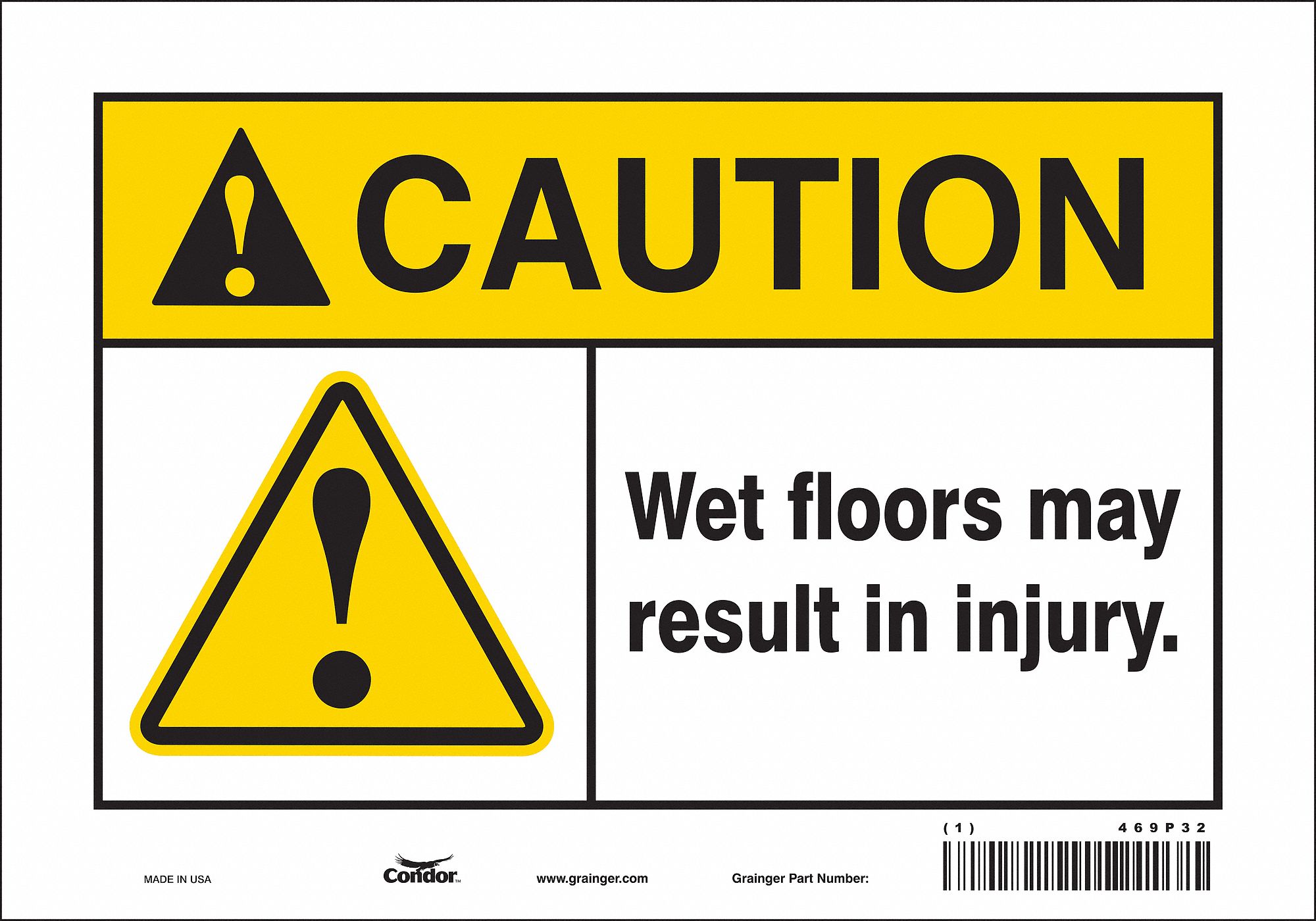 Safety Sign: Vinyl, Adhesive Sign Mounting, 7 in x 10 in Nominal Sign Size, Not Retroreflective