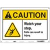 Caution: Watch Your Step. Falls Can Result In Injury. Signs