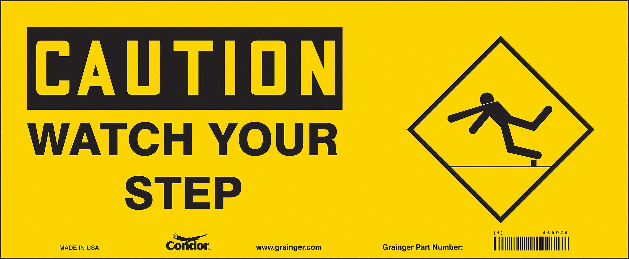 Safety Sign, 7 in x 17 in, Vinyl