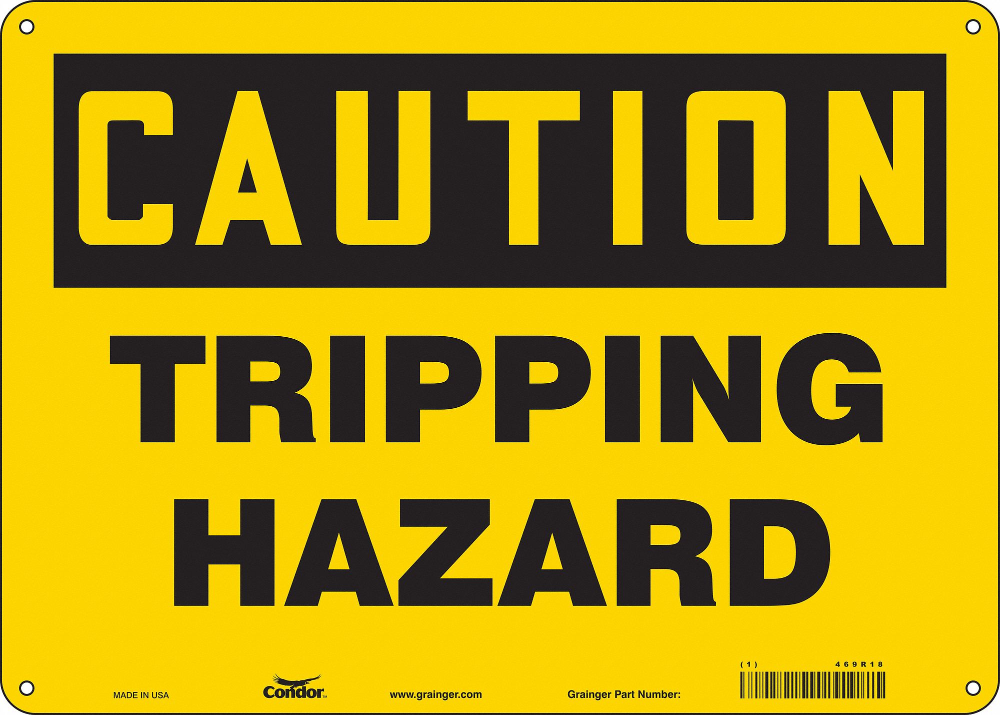 Safety Sign: Aluminum, Mounting Holes Sign Mounting, 10 in x 14 in Nominal Sign Size, 0.032 in Thick