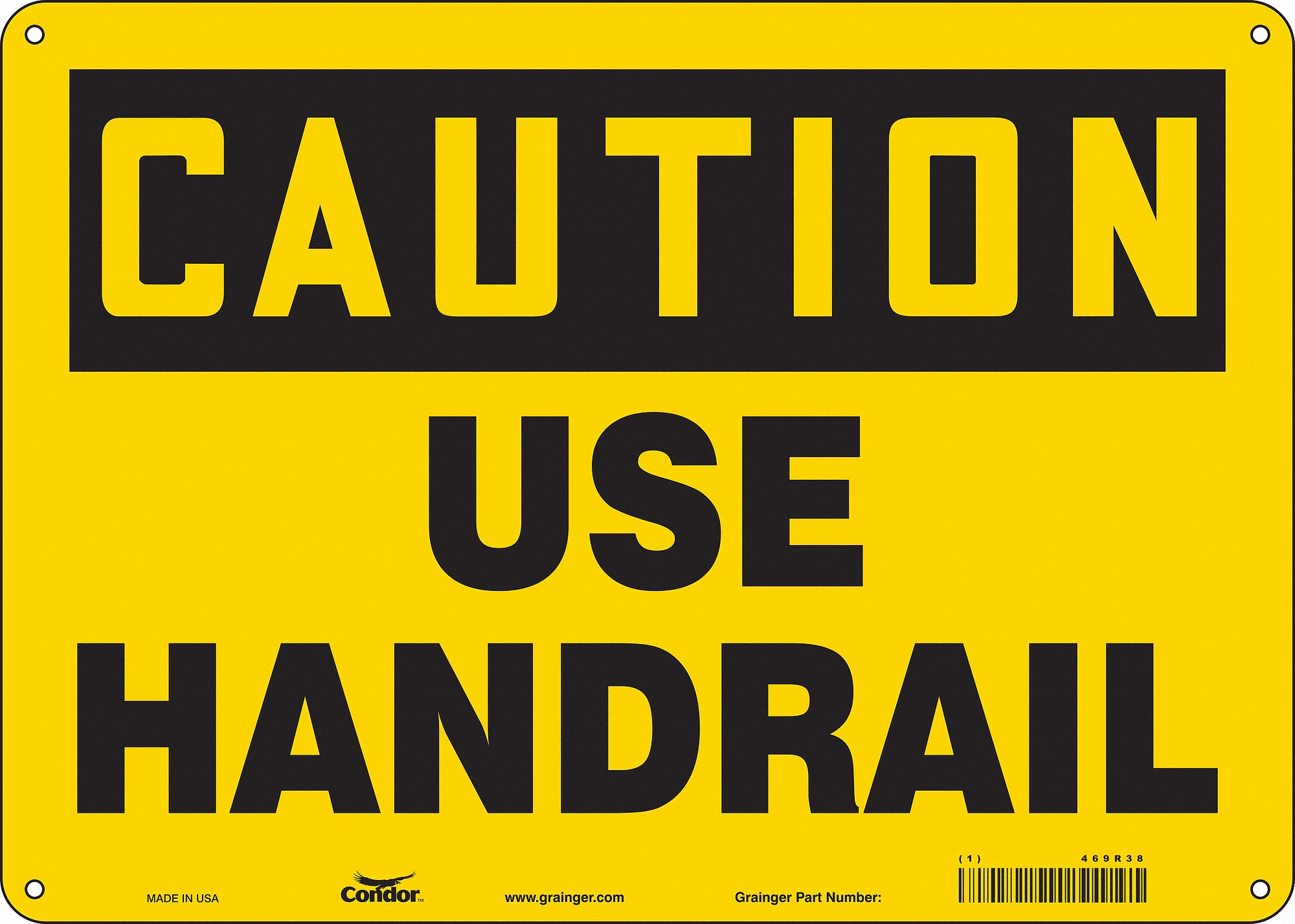 Safety Sign: Aluminum, Mounting Holes Sign Mounting, 10 in x 14 in Nominal Sign Size, 0.032 in Thick