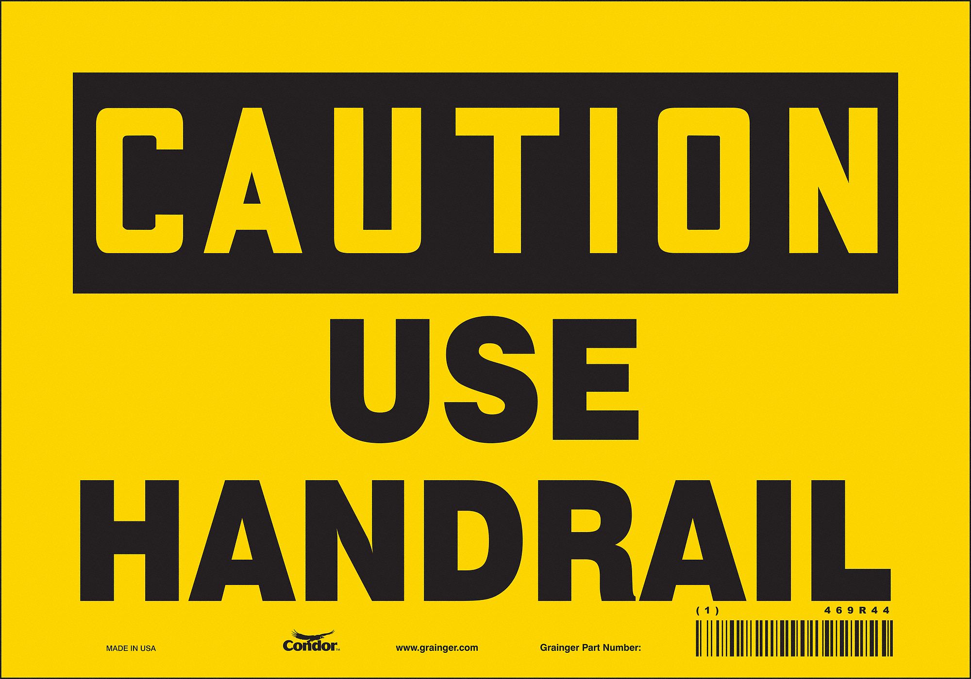 Safety Sign: Vinyl, Adhesive Sign Mounting, 7 in x 10 in Nominal Sign Size, Not Retroreflective