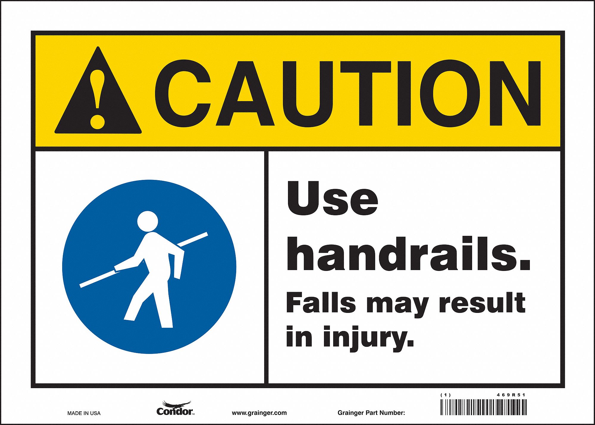 Safety Sign: Vinyl, Adhesive Sign Mounting, 10 in x 14 in Nominal Sign Size, Not Retroreflective