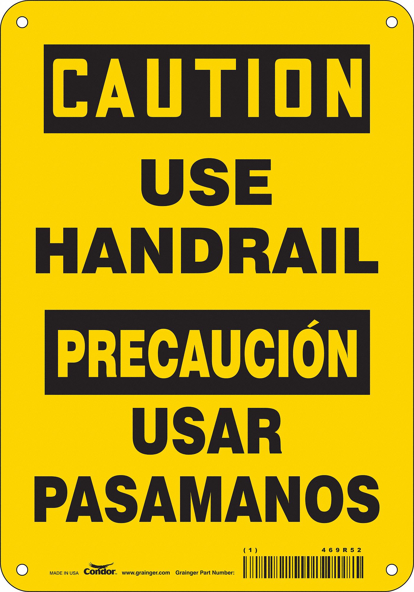Safety Sign: Aluminum, Mounting Holes Sign Mounting, 10 in x 7 in Nominal Sign Size, 0.032 in Thick