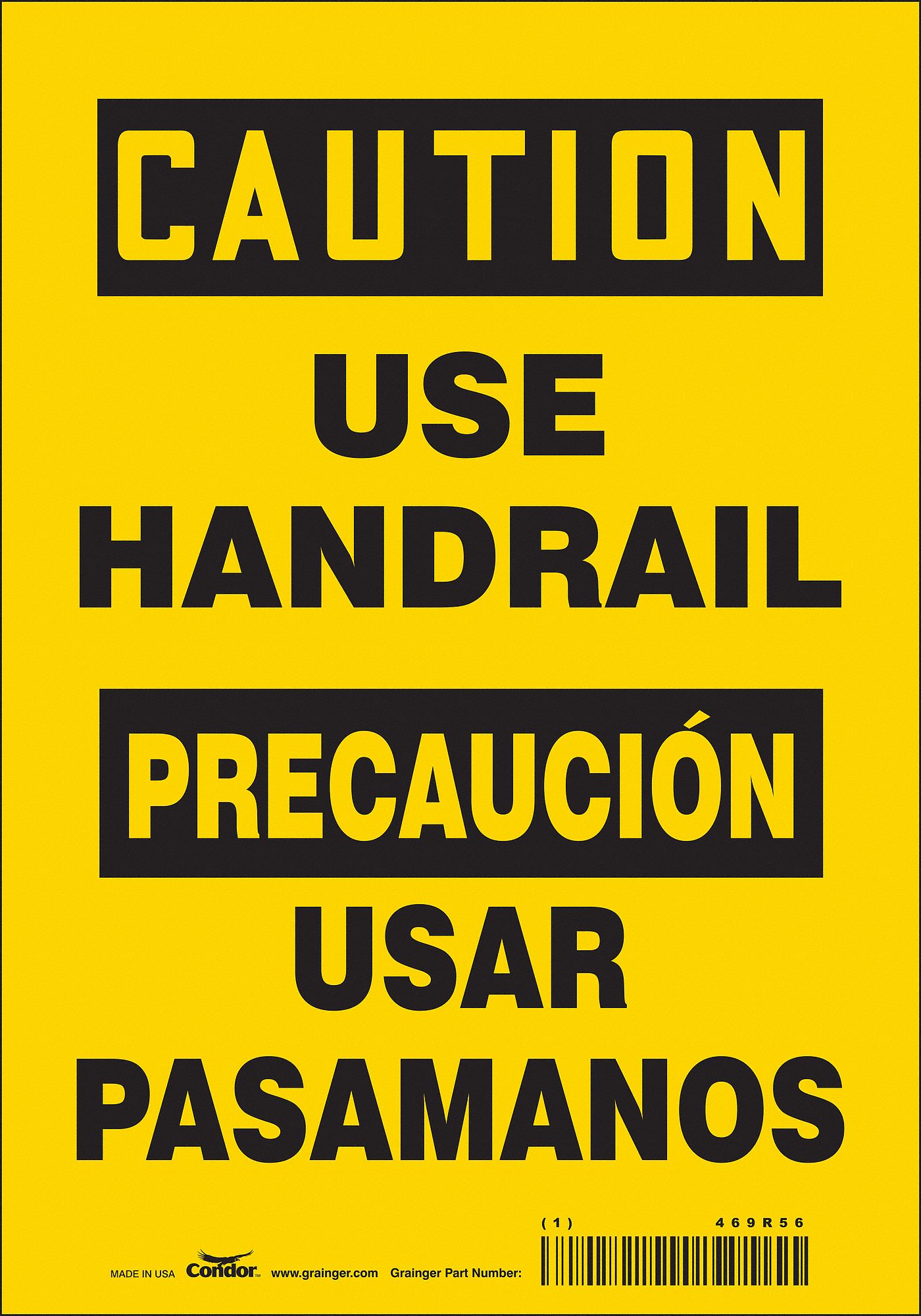 Safety Sign: Vinyl, Adhesive Sign Mounting, 10 in x 7 in Nominal Sign Size, Not Retroreflective