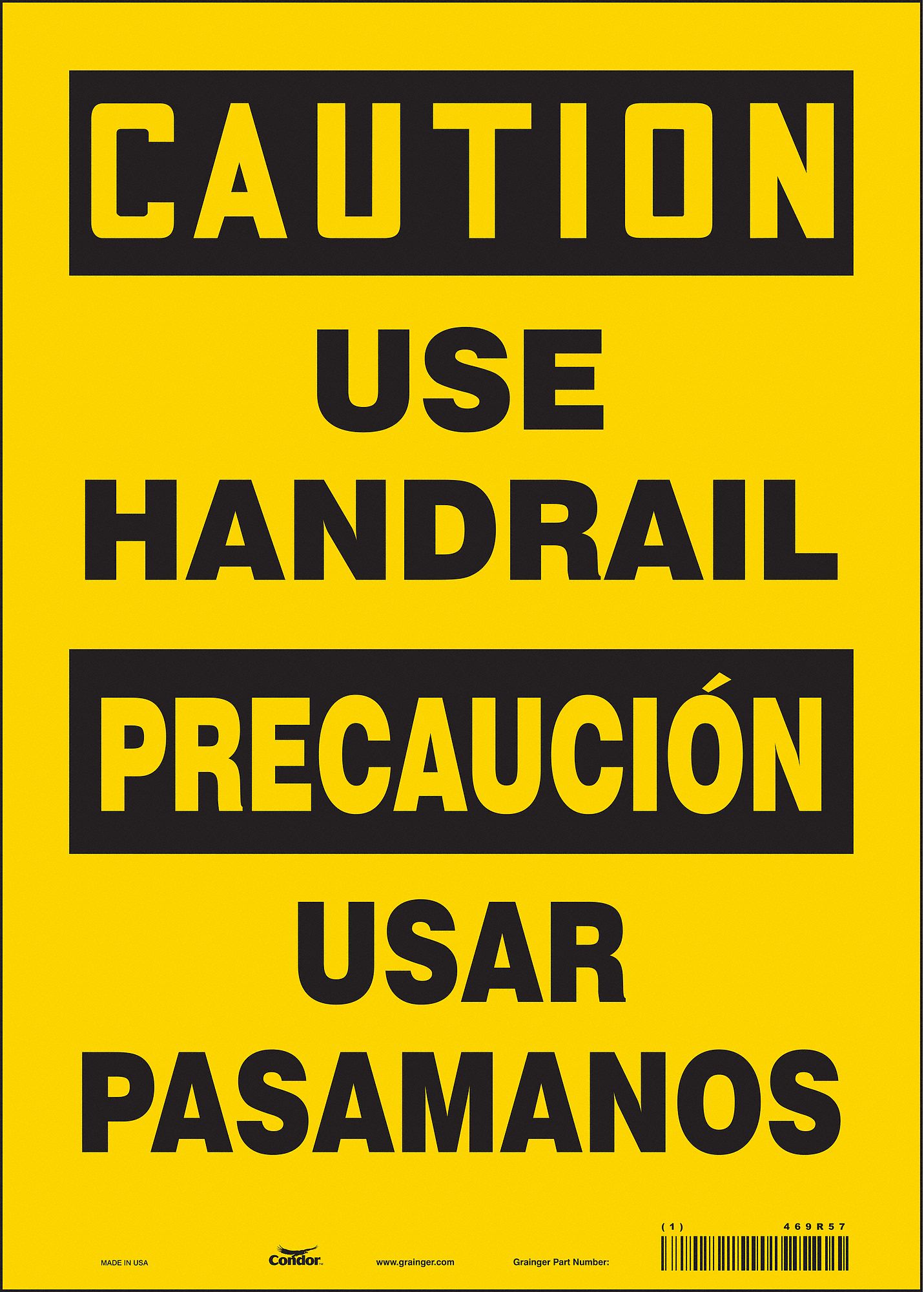 Safety Sign: Vinyl, Adhesive Sign Mounting, 14 in x 10 in Nominal Sign Size, Not Retroreflective