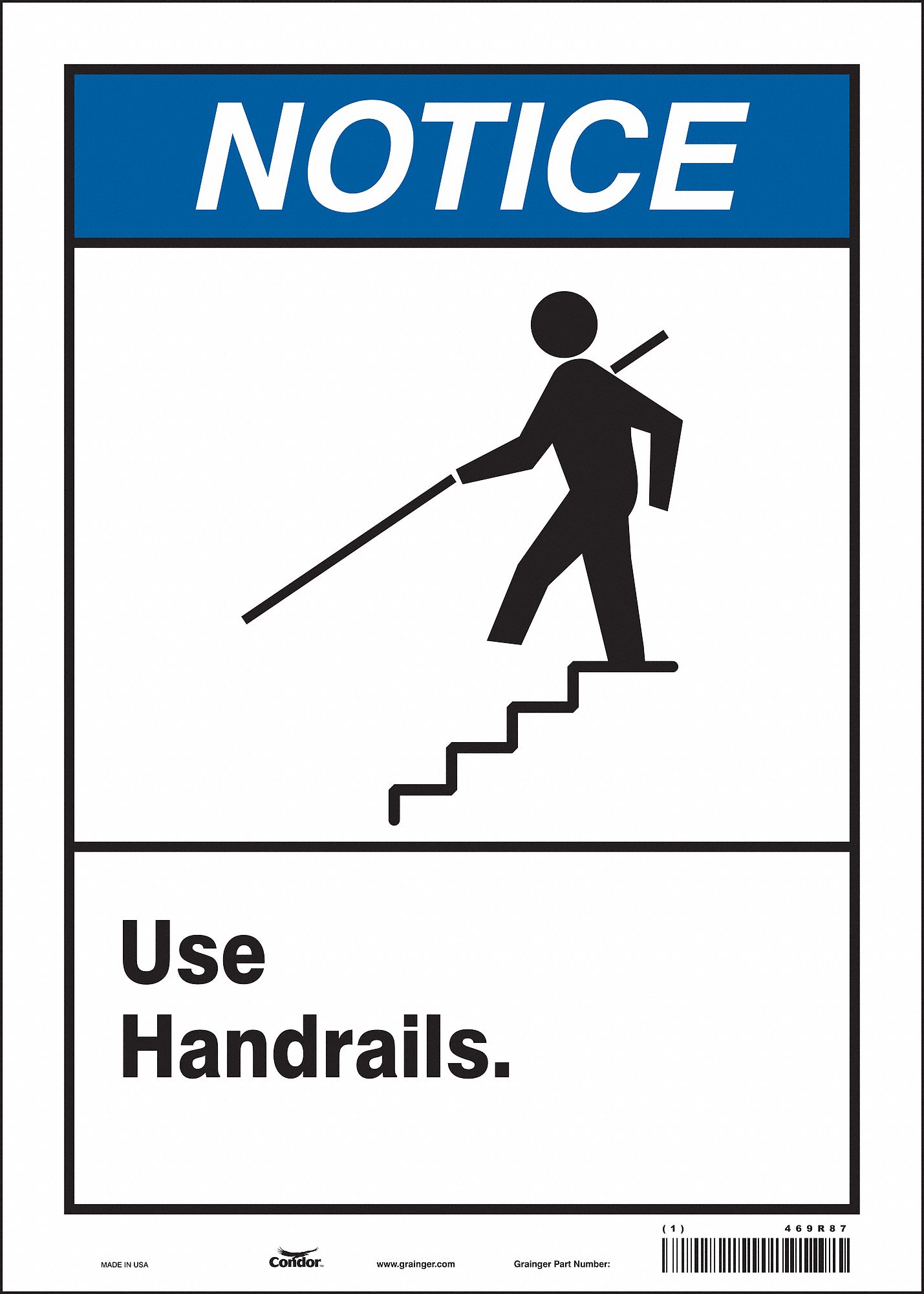 Safety Sign: Vinyl, Adhesive Sign Mounting, 14 in x 10 in Nominal Sign Size, Not Retroreflective