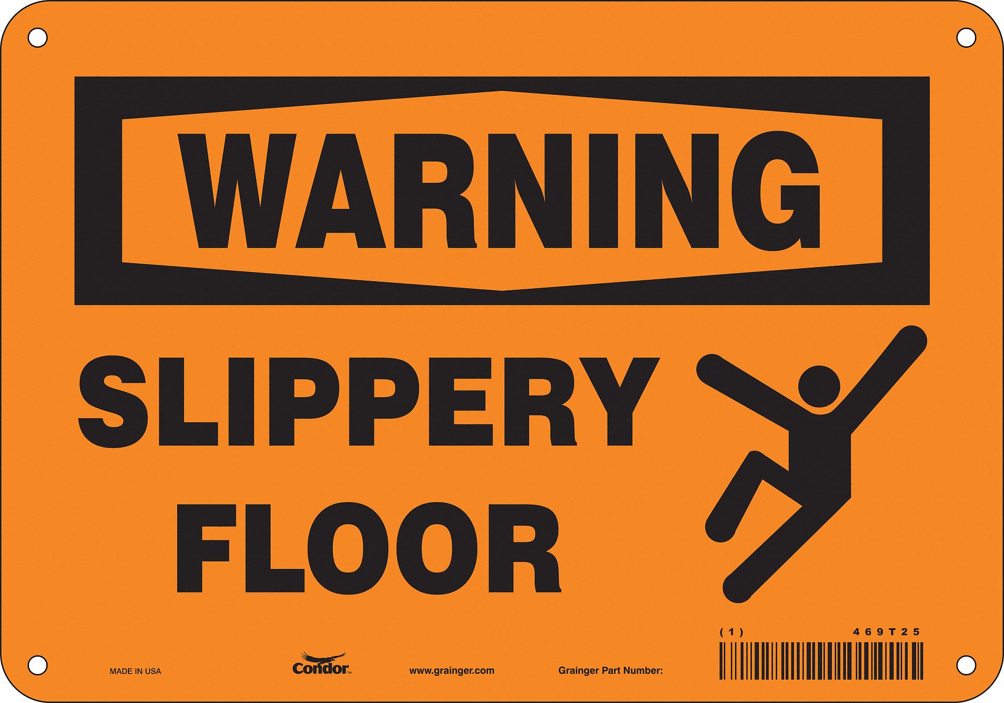 Safety Sign: Aluminum, Mounting Holes Sign Mounting, 7 in x 10 in Nominal Sign Size, 0.032 in Thick