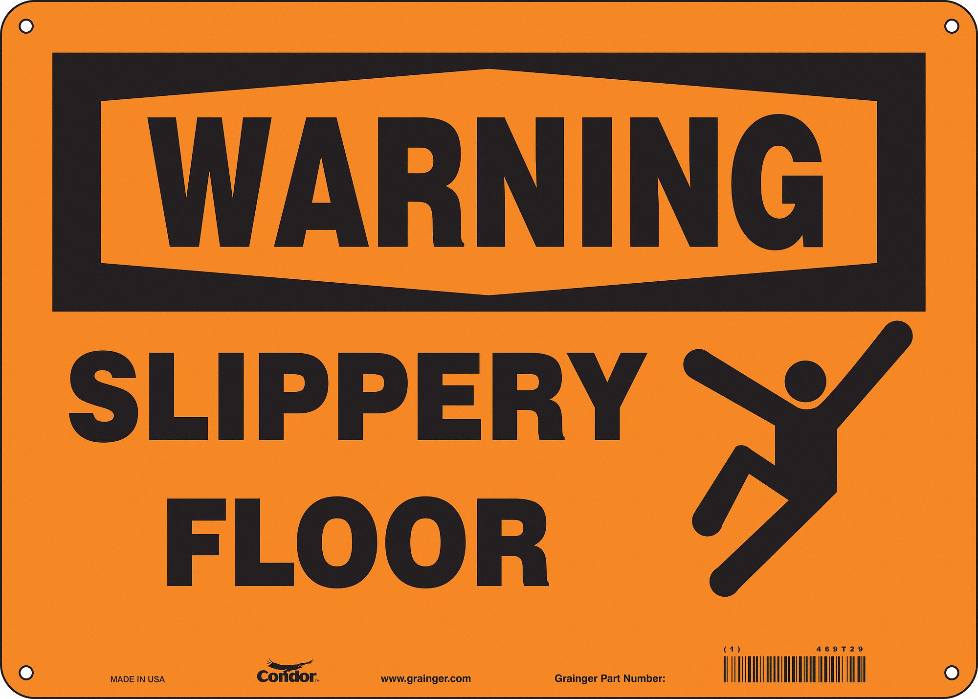 Safety Sign: Polyethylene, Mounting Holes Sign Mounting, 10 in x 14 in Nominal Sign Size, Warning