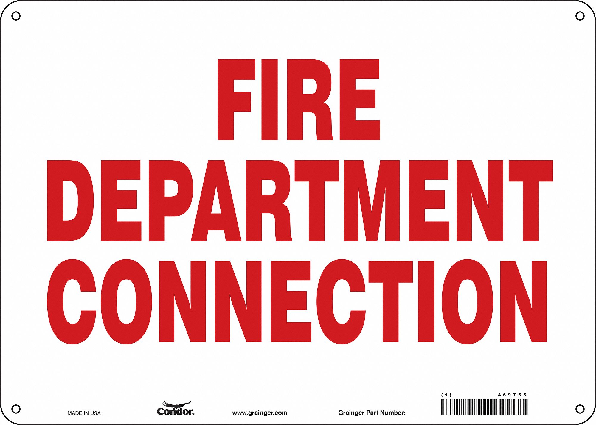 Safety Sign: Aluminum, Mounting Holes Sign Mounting, 10 in x 14 in Nominal Sign Size, 0.032 in Thick