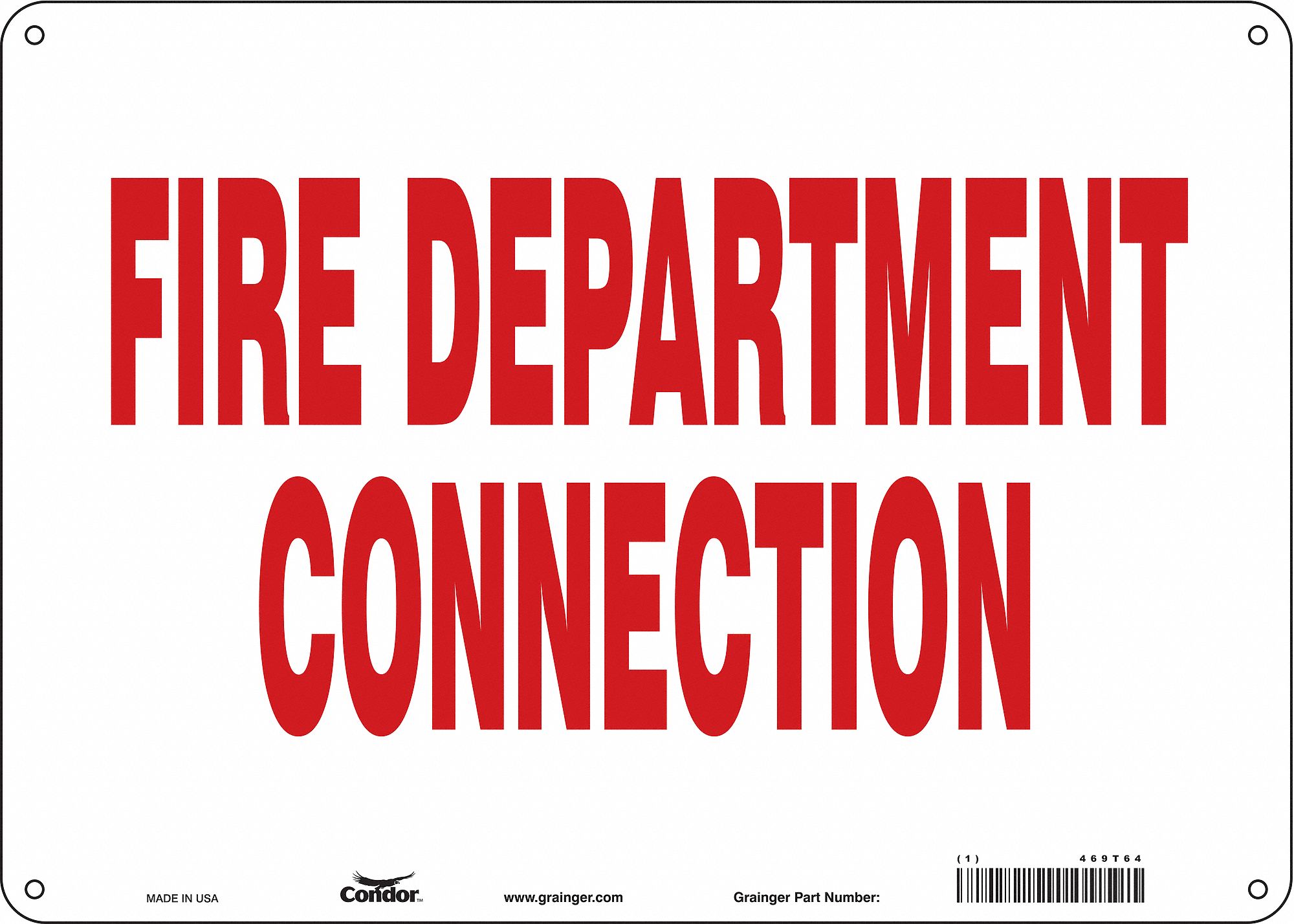 Safety Sign: Polyethylene, Mounting Holes Sign Mounting, 10 in x 14 in Nominal Sign Size, No Header