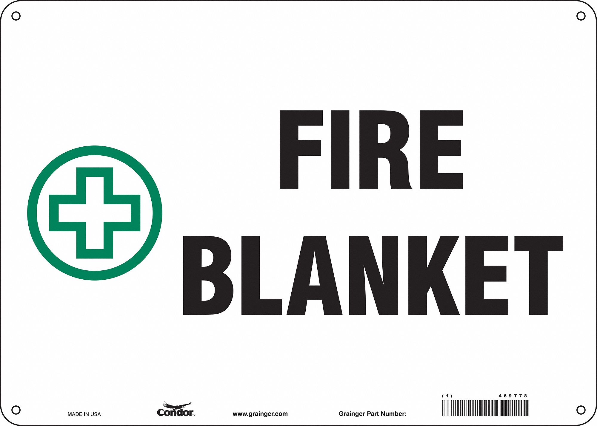 Safety Sign: Aluminum, Mounting Holes Sign Mounting, 10 in x 14 in Nominal Sign Size, 0.032 in Thick