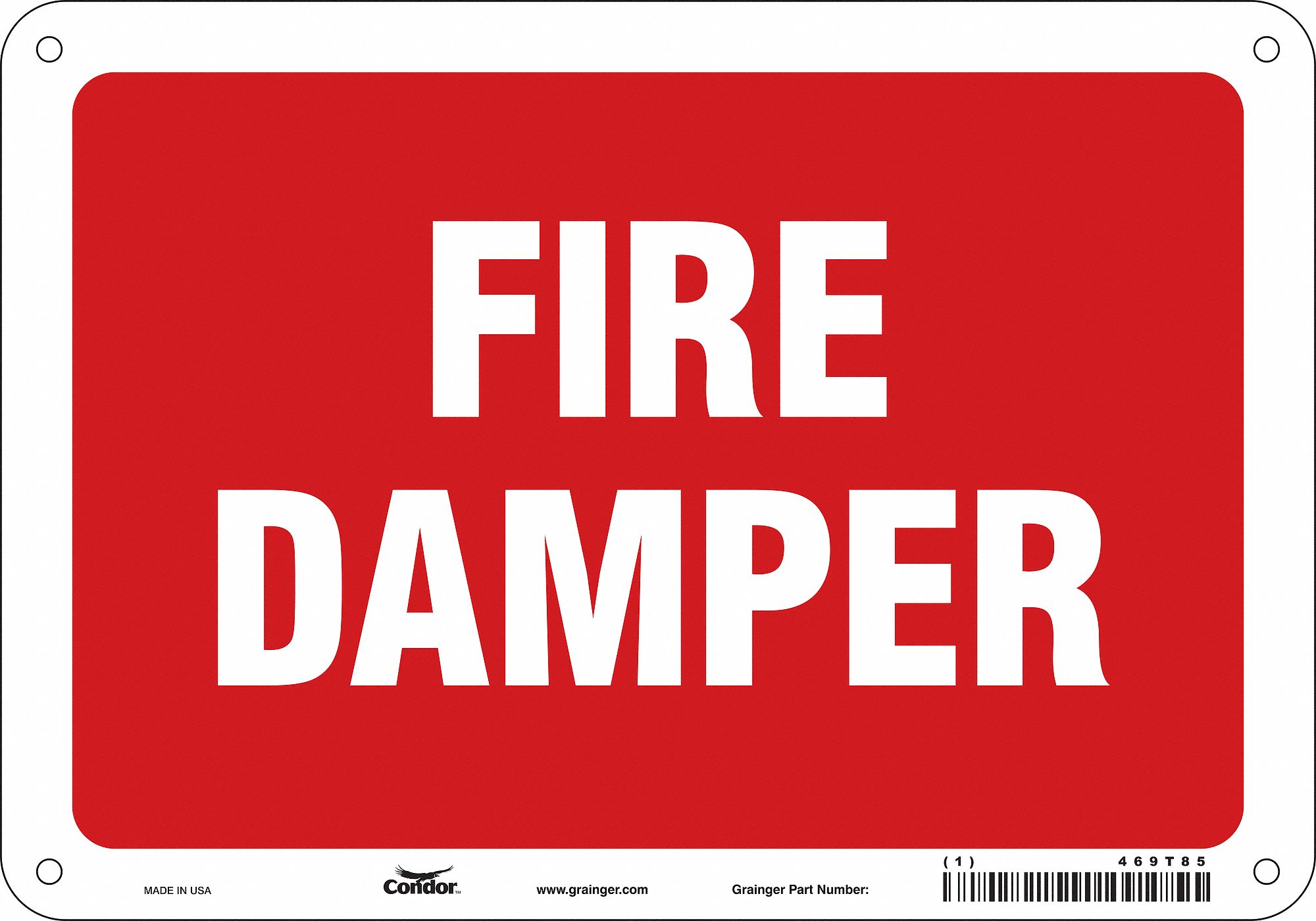 Safety Sign: Polyethylene, Mounting Holes Sign Mounting, 7 in x 10 in Nominal Sign Size