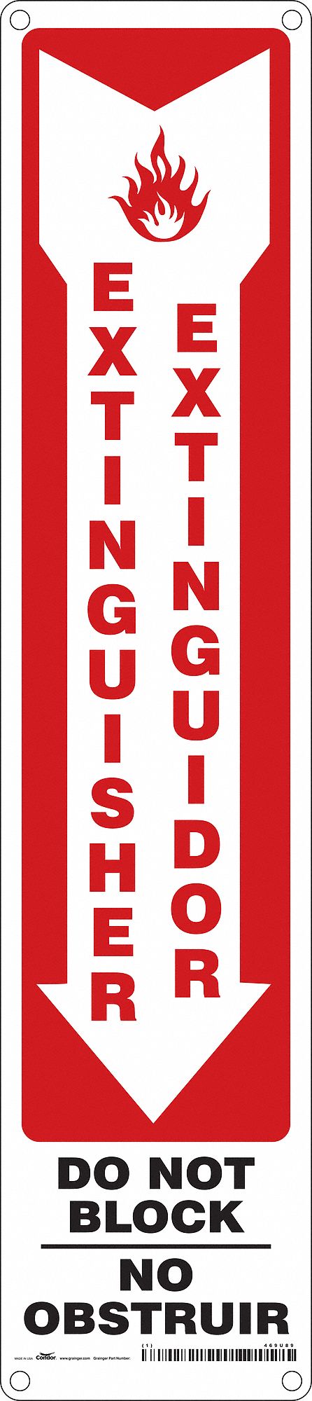 Safety Sign: Polyethylene, Mounting Holes Sign Mounting, 18 in x 4 in Nominal Sign Size
