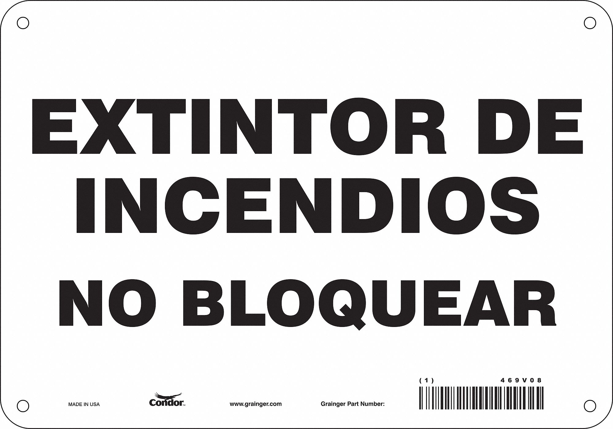 Safety Sign: Polyethylene, Mounting Holes Sign Mounting, 7 in x 10 in Nominal Sign Size