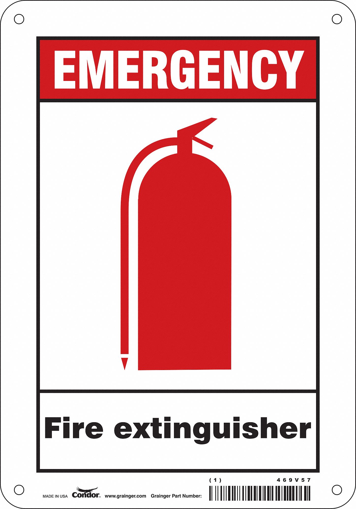 Safety Sign: Polyethylene, Mounting Holes Sign Mounting, 10 in x 7 in Nominal Sign Size