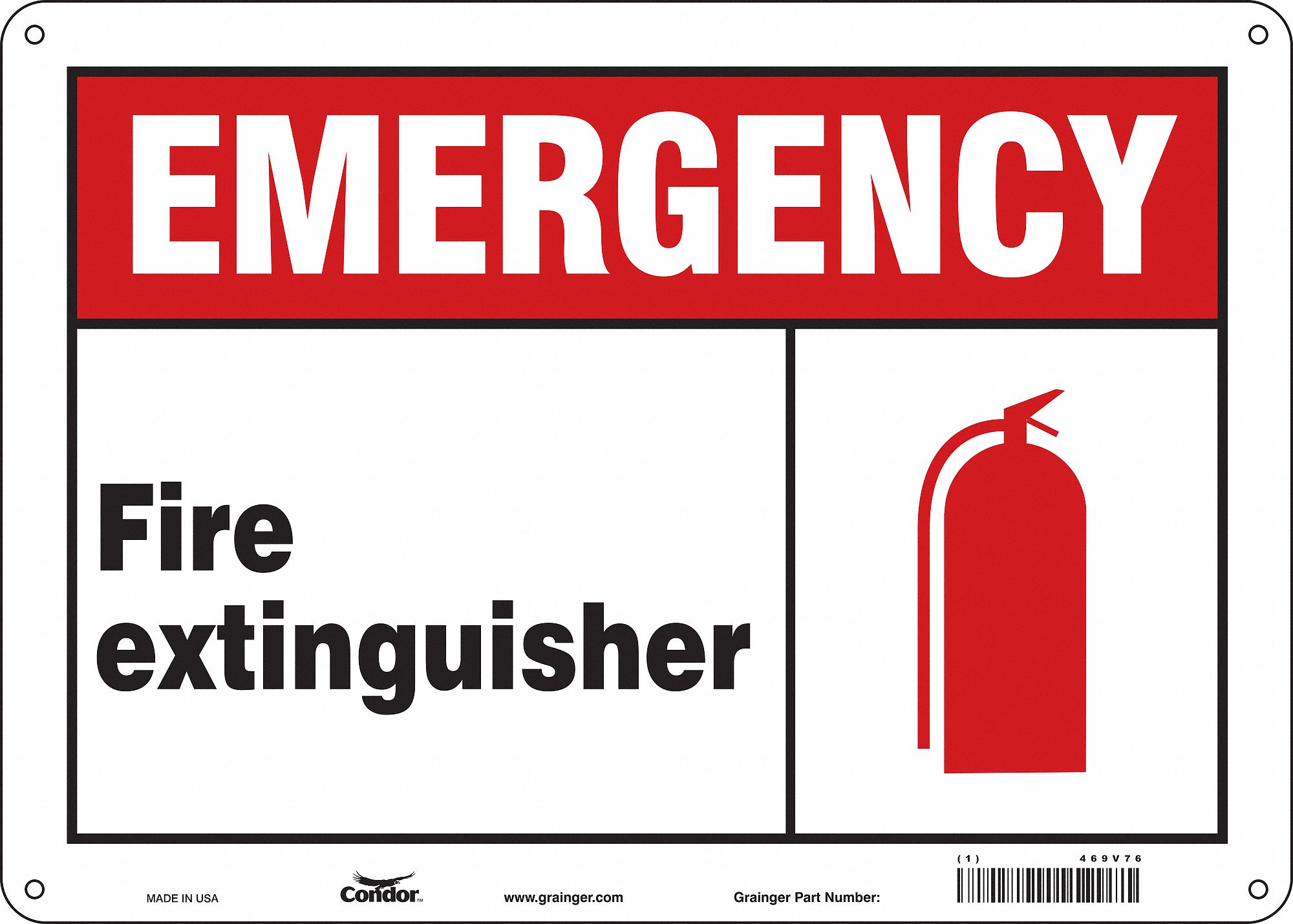 Safety Sign: Aluminum, Mounting Holes Sign Mounting, 10 in x 14 in Nominal Sign Size, 0.032 in Thick
