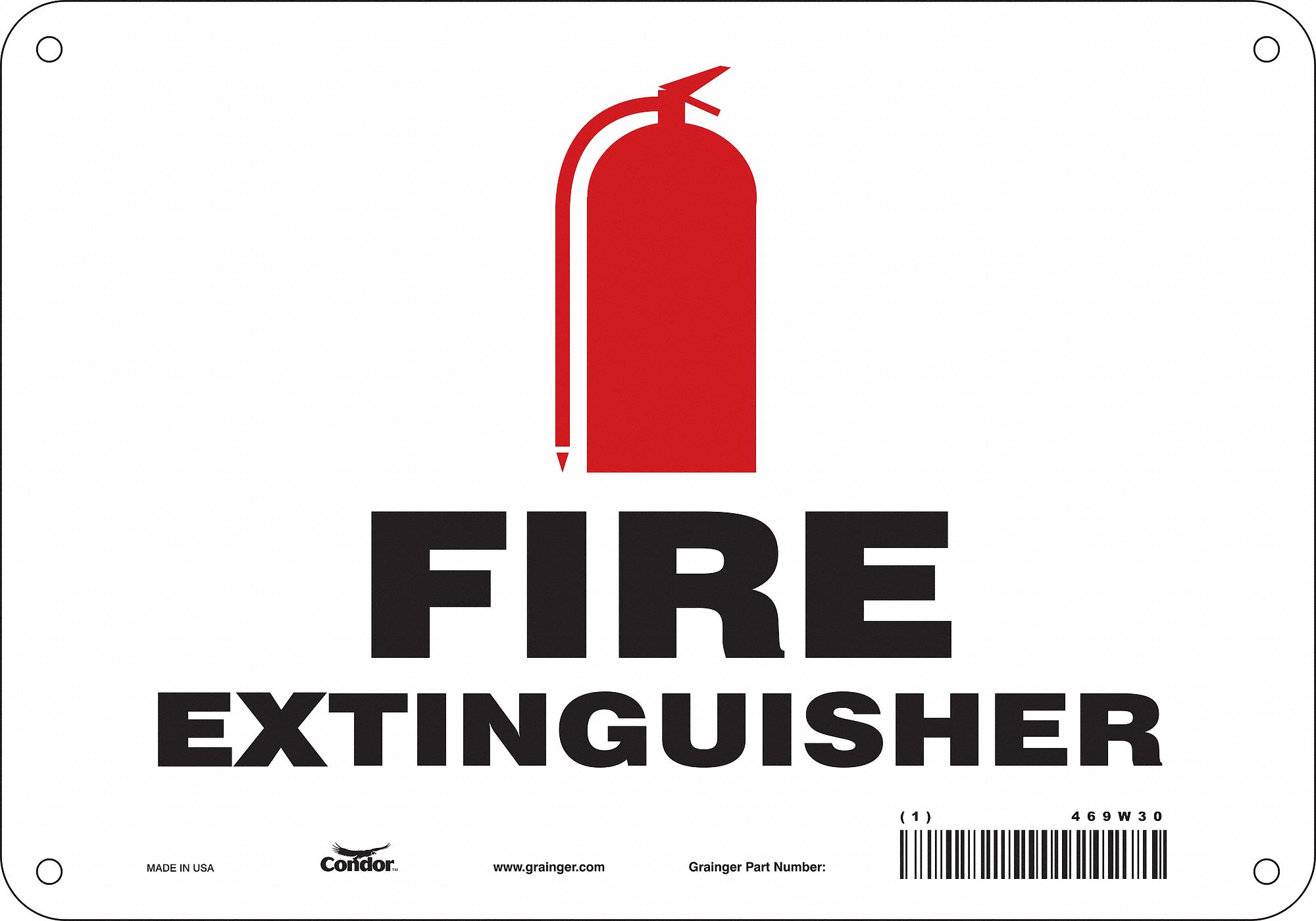Safety Sign: Aluminum, Mounting Holes Sign Mounting, 7 in x 10 in Nominal Sign Size, 0.032 in Thick