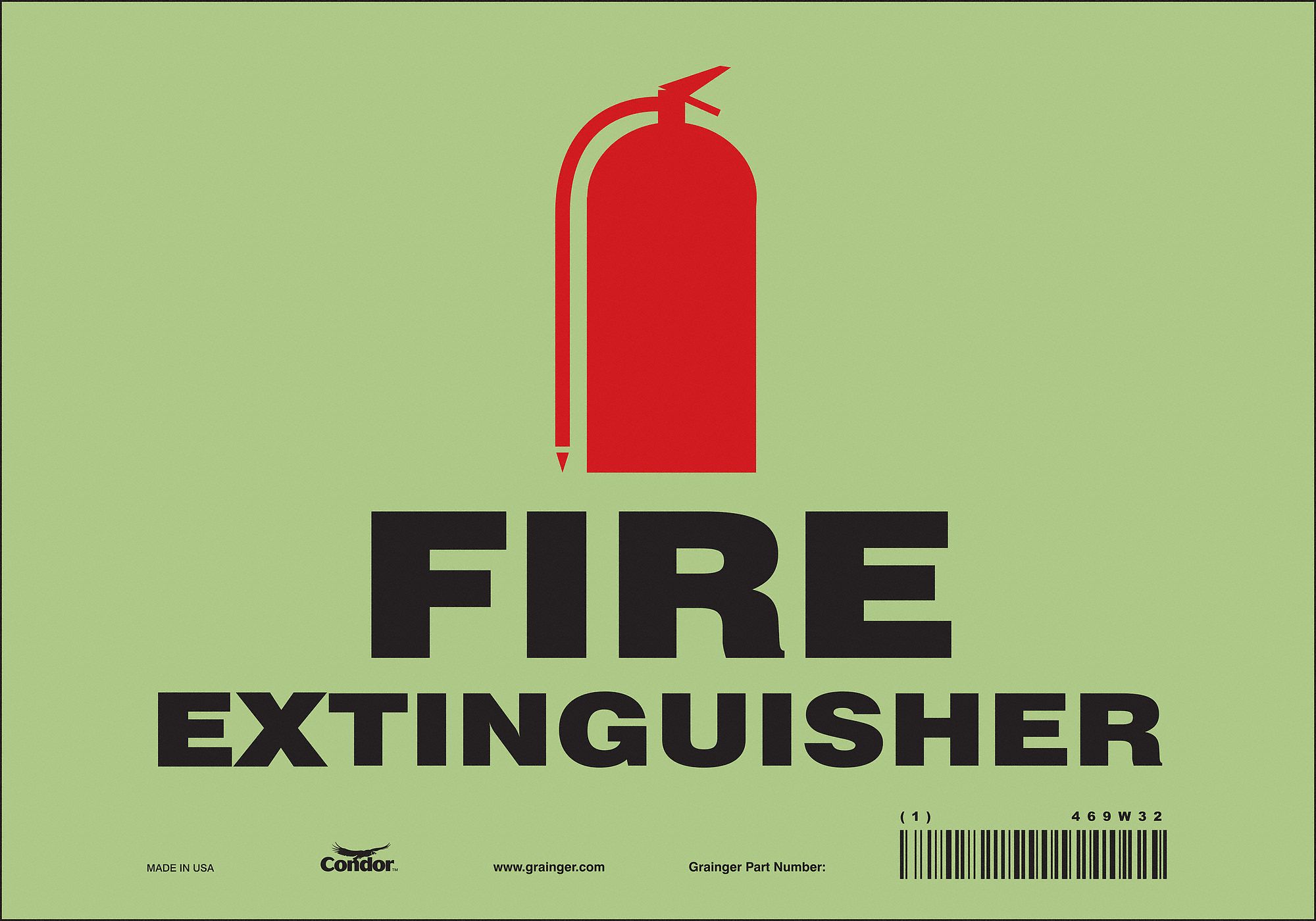 Safety Sign: Glow Vinyl, Adhesive Sign Mounting, 7 in x 10 in Nominal Sign Size, Not Retroreflective