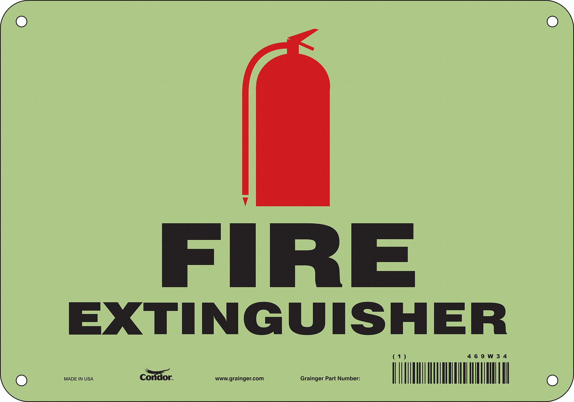 Safety Sign: Polyethylene, Mounting Holes Sign Mounting, 7 in x 10 in Nominal Sign Size