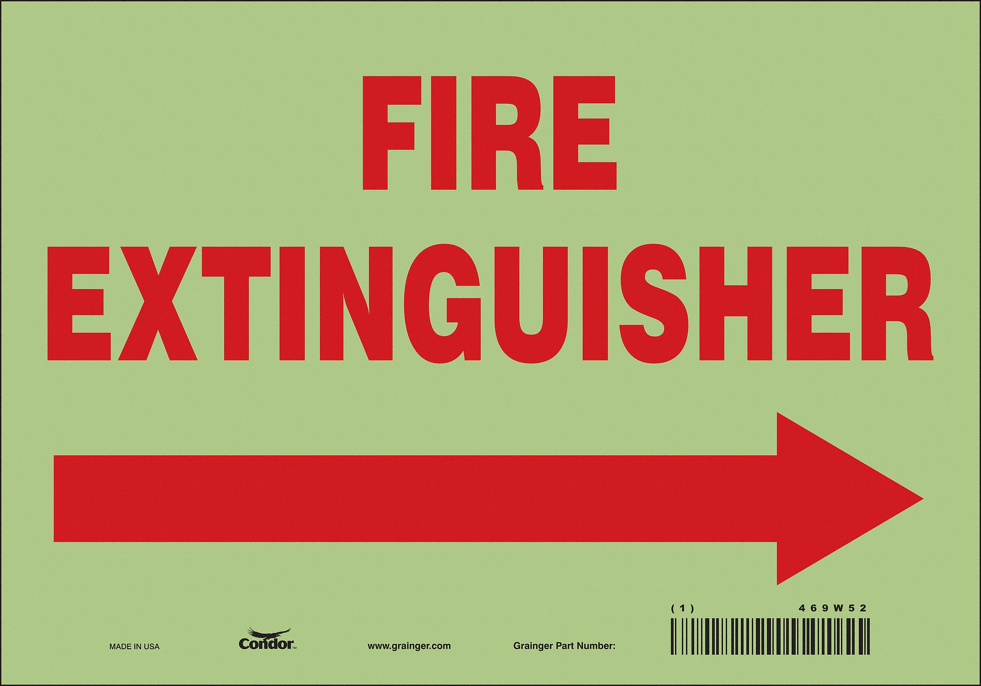 Safety Sign: Glow Vinyl, Adhesive Sign Mounting, 7 in x 10 in Nominal Sign Size, Not Retroreflective