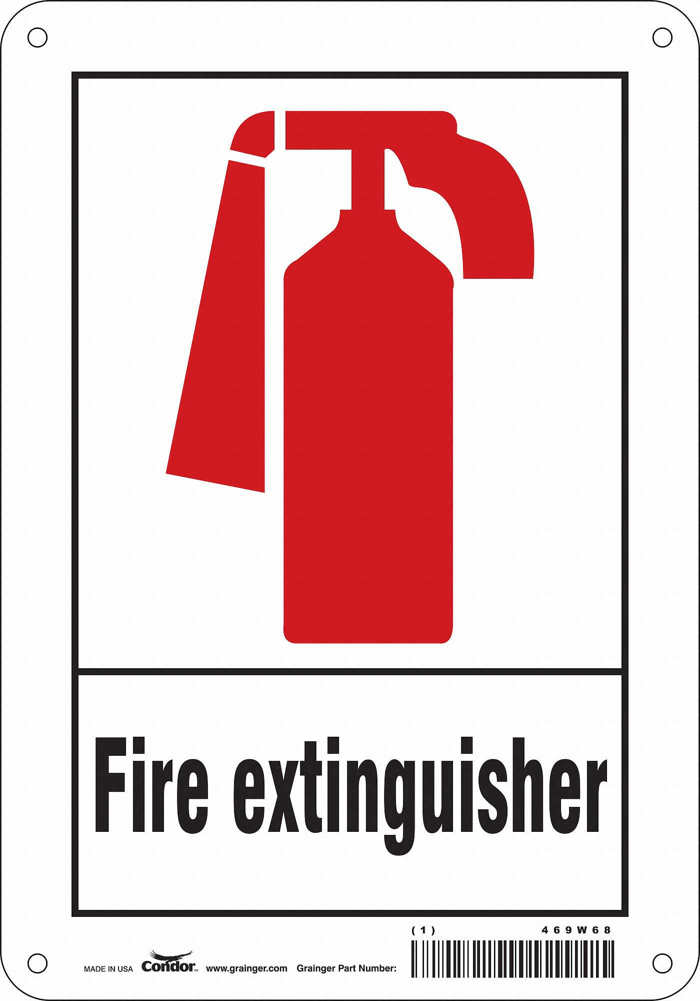 Safety Sign: Aluminum, Mounting Holes Sign Mounting, 10 in x 7 in Nominal Sign Size, 0.032 in Thick