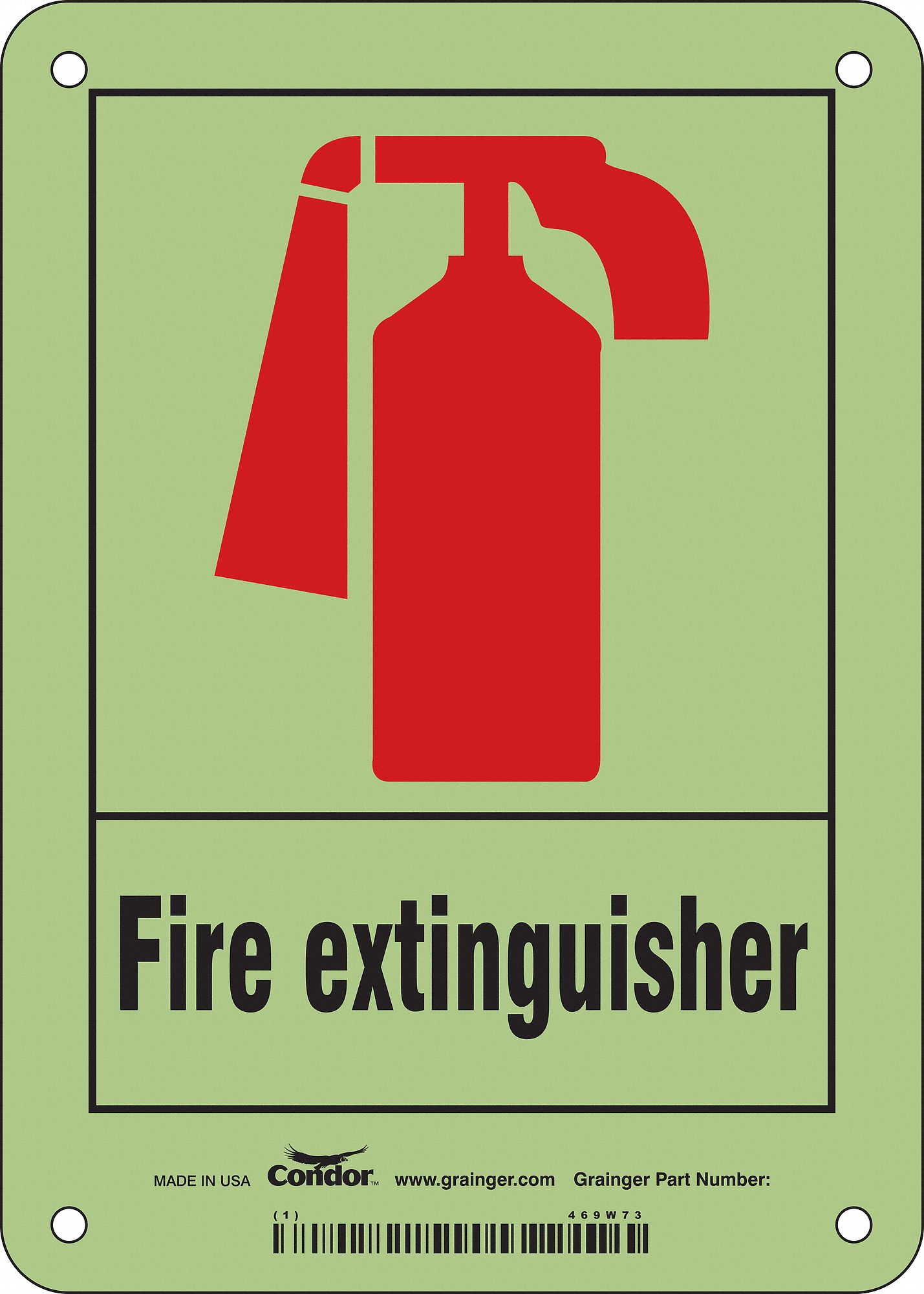 Safety Sign: Polyethylene, Mounting Holes Sign Mounting, 7 in x 5 in Nominal Sign Size