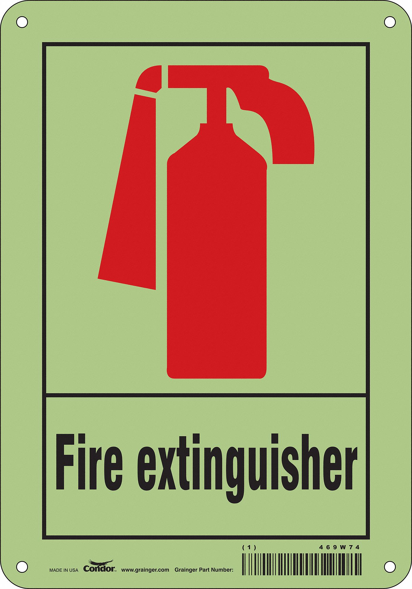 Safety Sign: Polyethylene, Mounting Holes Sign Mounting, 10 in x 7 in Nominal Sign Size