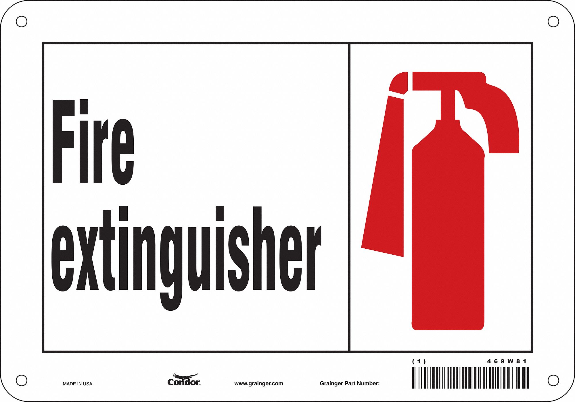 Safety Sign: Aluminum, Mounting Holes Sign Mounting, 7 in x 10 in Nominal Sign Size, 0.032 in Thick