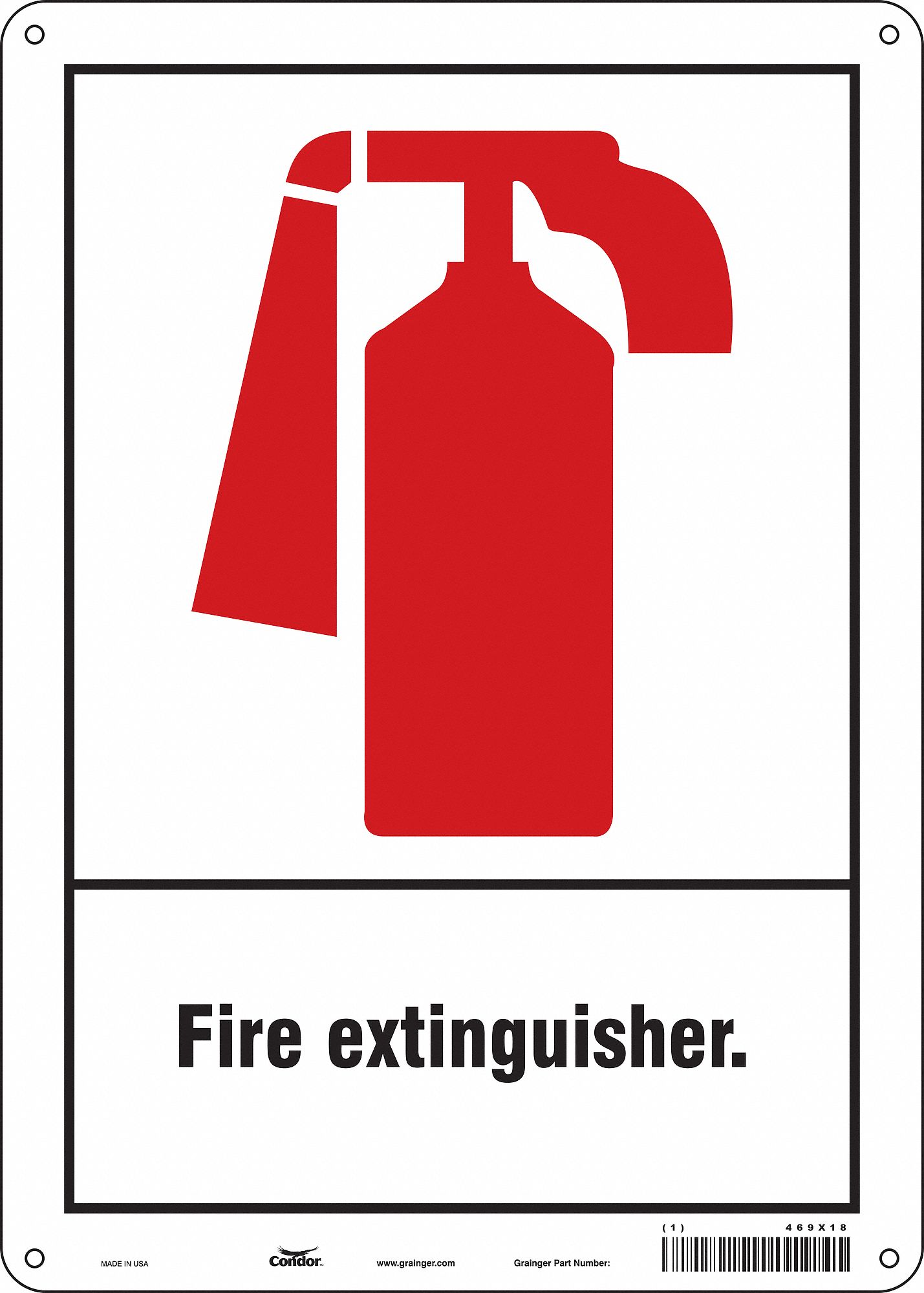 Safety Sign: Aluminum, Mounting Holes Sign Mounting, 14 in x 10 in Nominal Sign Size, 0.032 in Thick