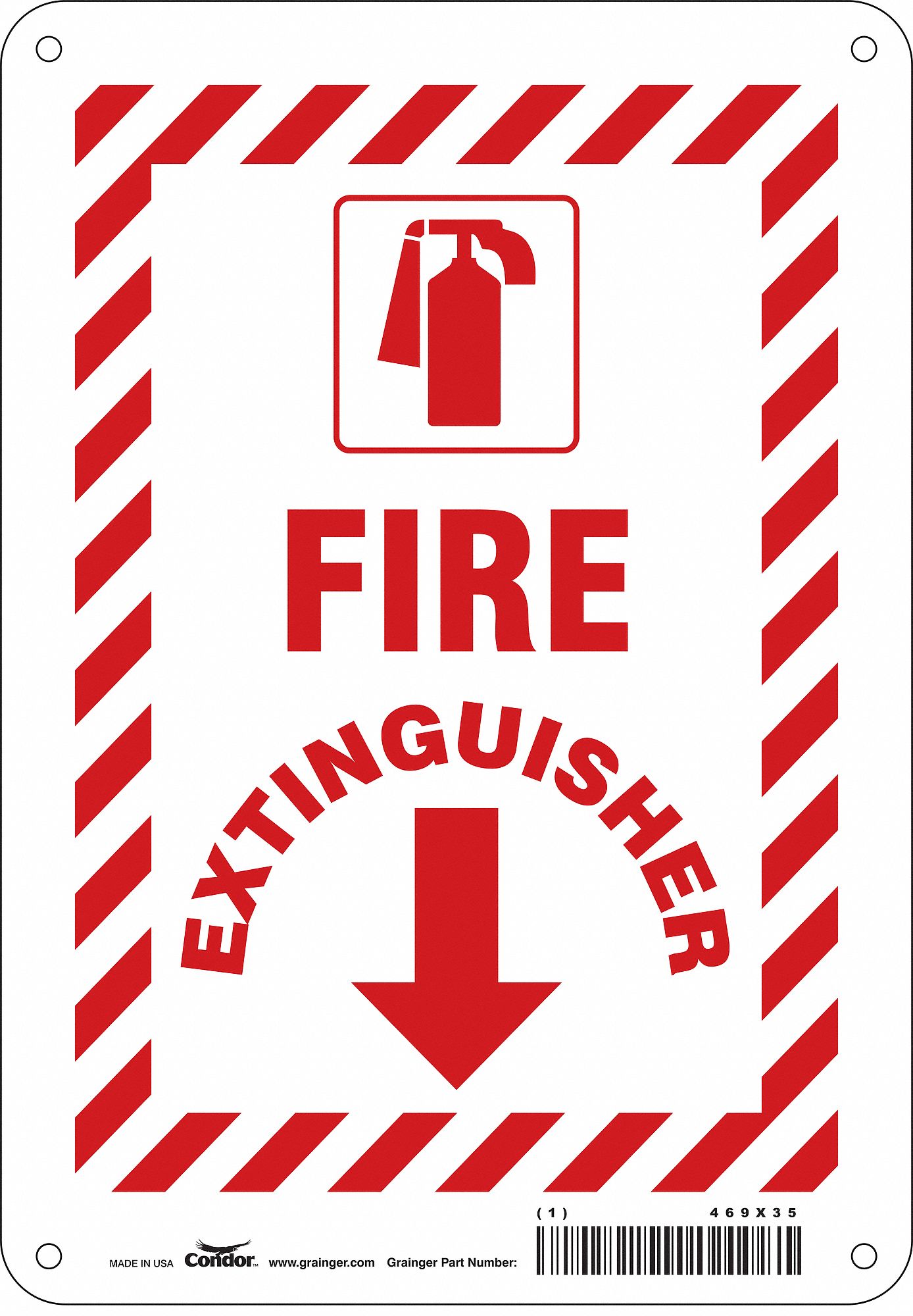 Safety Sign: Aluminum, Mounting Holes Sign Mounting, 10 in x 7 in Nominal Sign Size, 0.032 in Thick