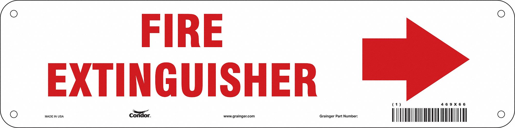 Safety Sign, 3 1/2 in x 14 in, Aluminum