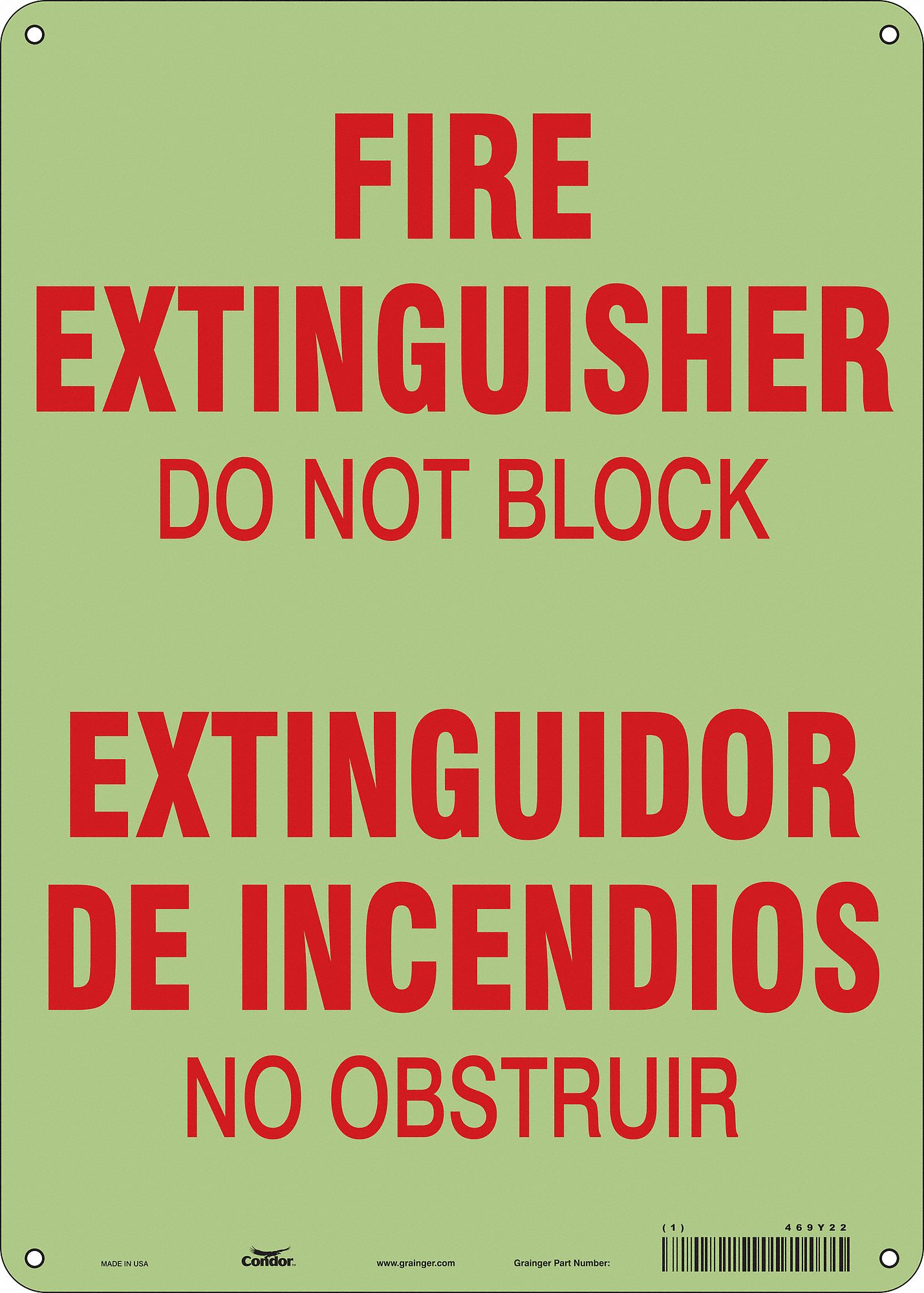Safety Sign: Polyethylene, Mounting Holes Sign Mounting, 14 in x 10 in Nominal Sign Size