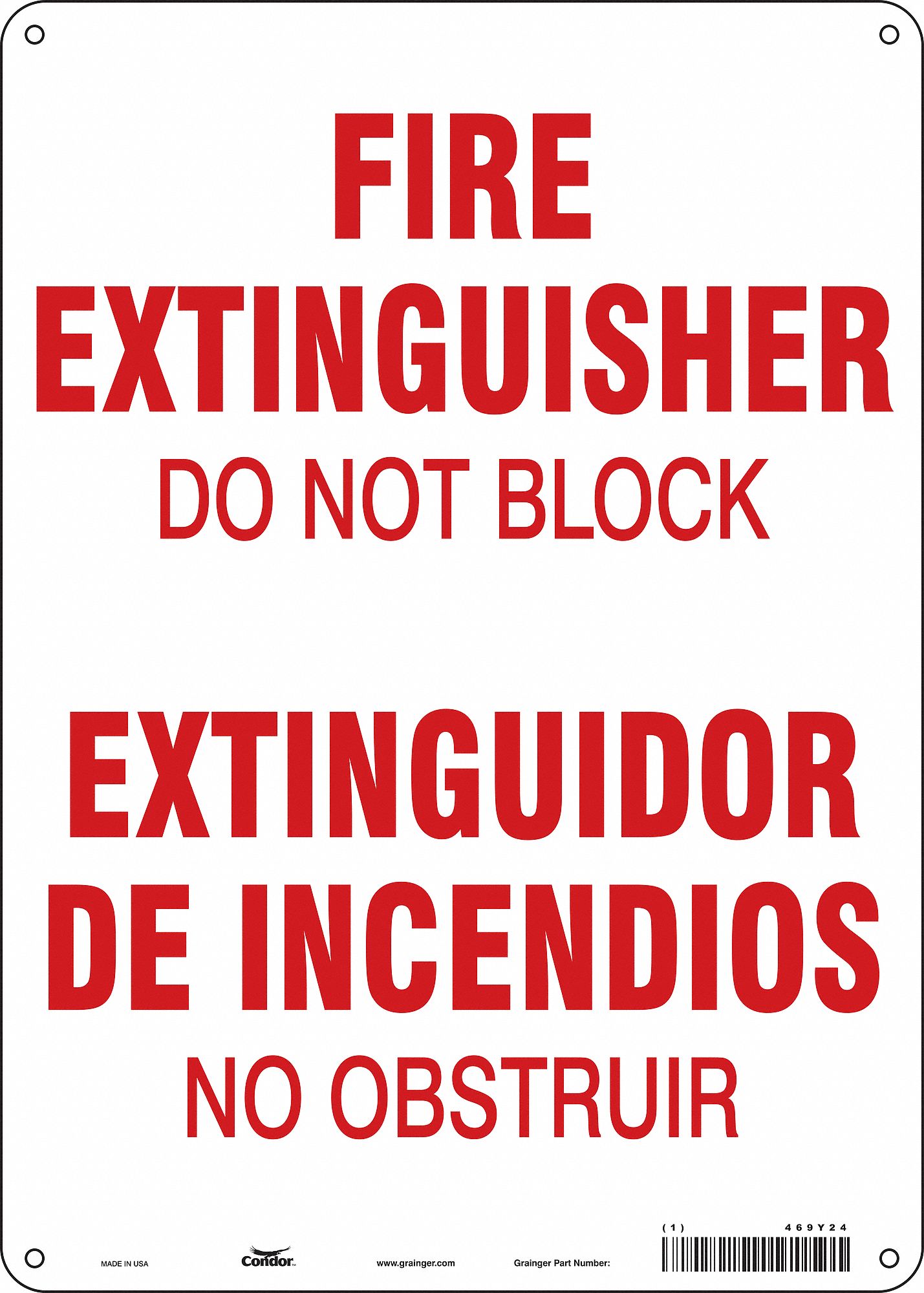 Safety Sign: Polyethylene, Mounting Holes Sign Mounting, 14 in x 10 in Nominal Sign Size