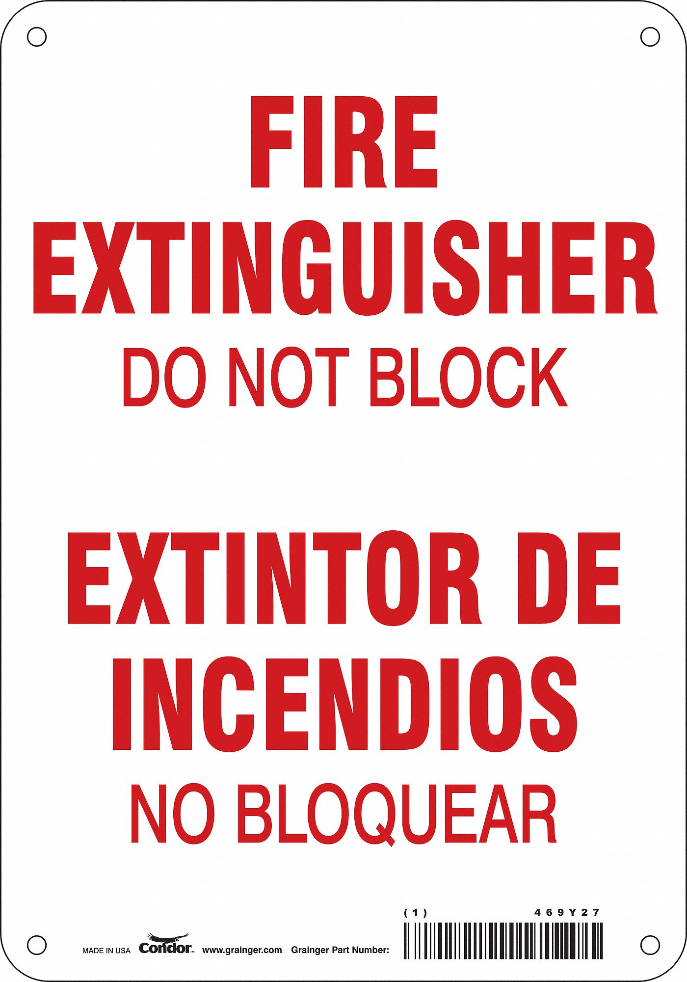 Safety Sign: Aluminum, Mounting Holes Sign Mounting, 10 in x 7 in Nominal Sign Size, 0.032 in Thick