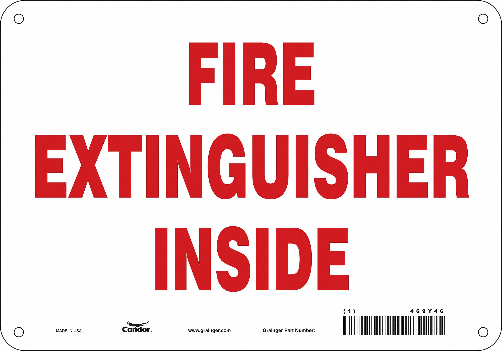 Safety Sign: Aluminum, Mounting Holes Sign Mounting, 7 in x 10 in Nominal Sign Size, 0.032 in Thick