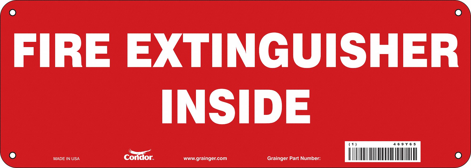 Safety Sign, 5 in x 14 in, Aluminum